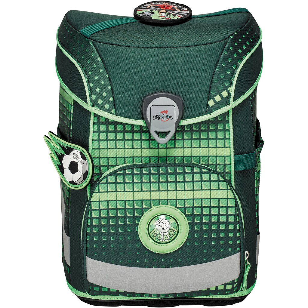 DerDieDas® Schulranzen »Ergoflex Easy, Soccer Green«, Reflektoren