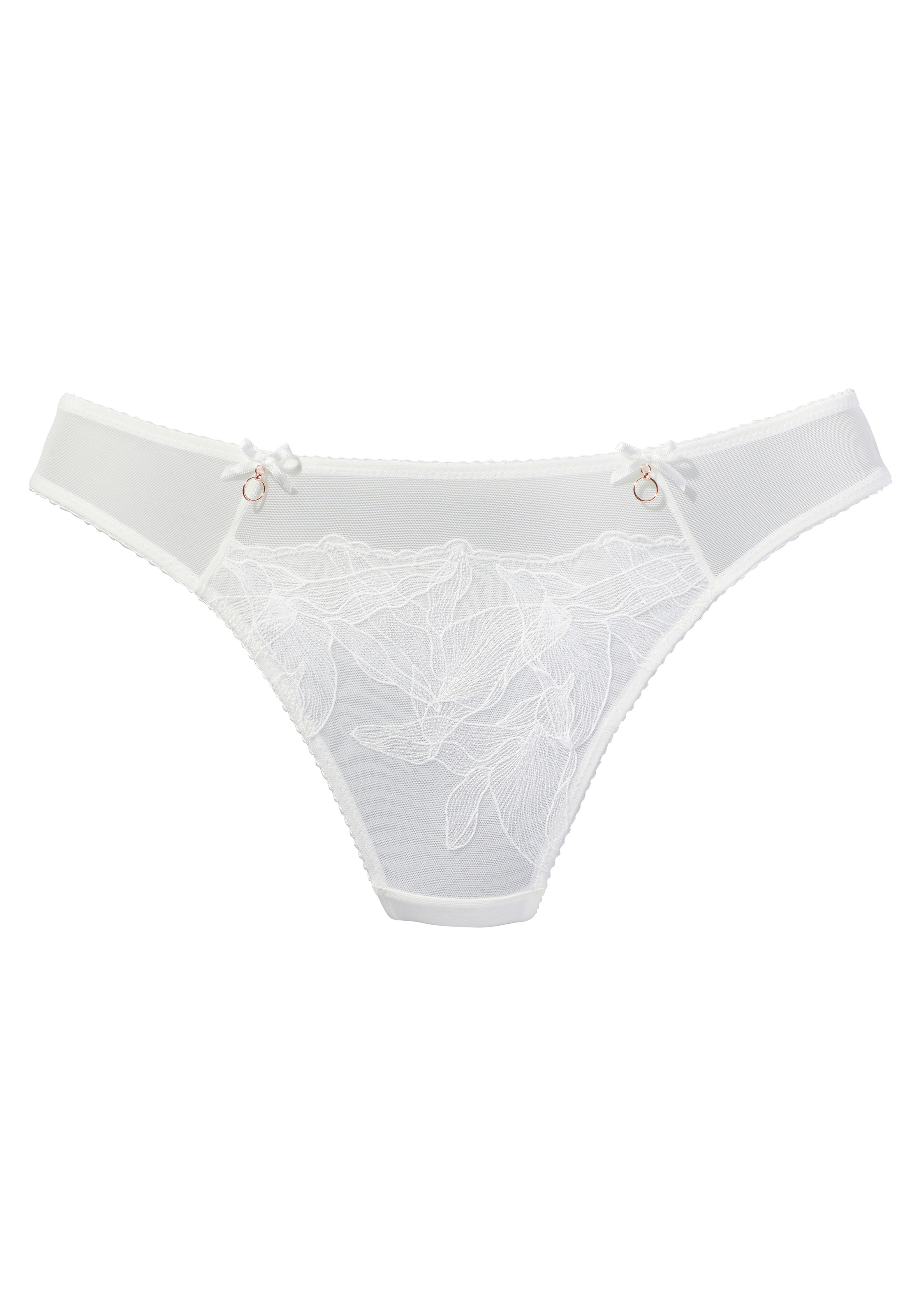 LASCANA String, aus Mesh mit hauchzarter Stickerei, transparente Unterwäsche