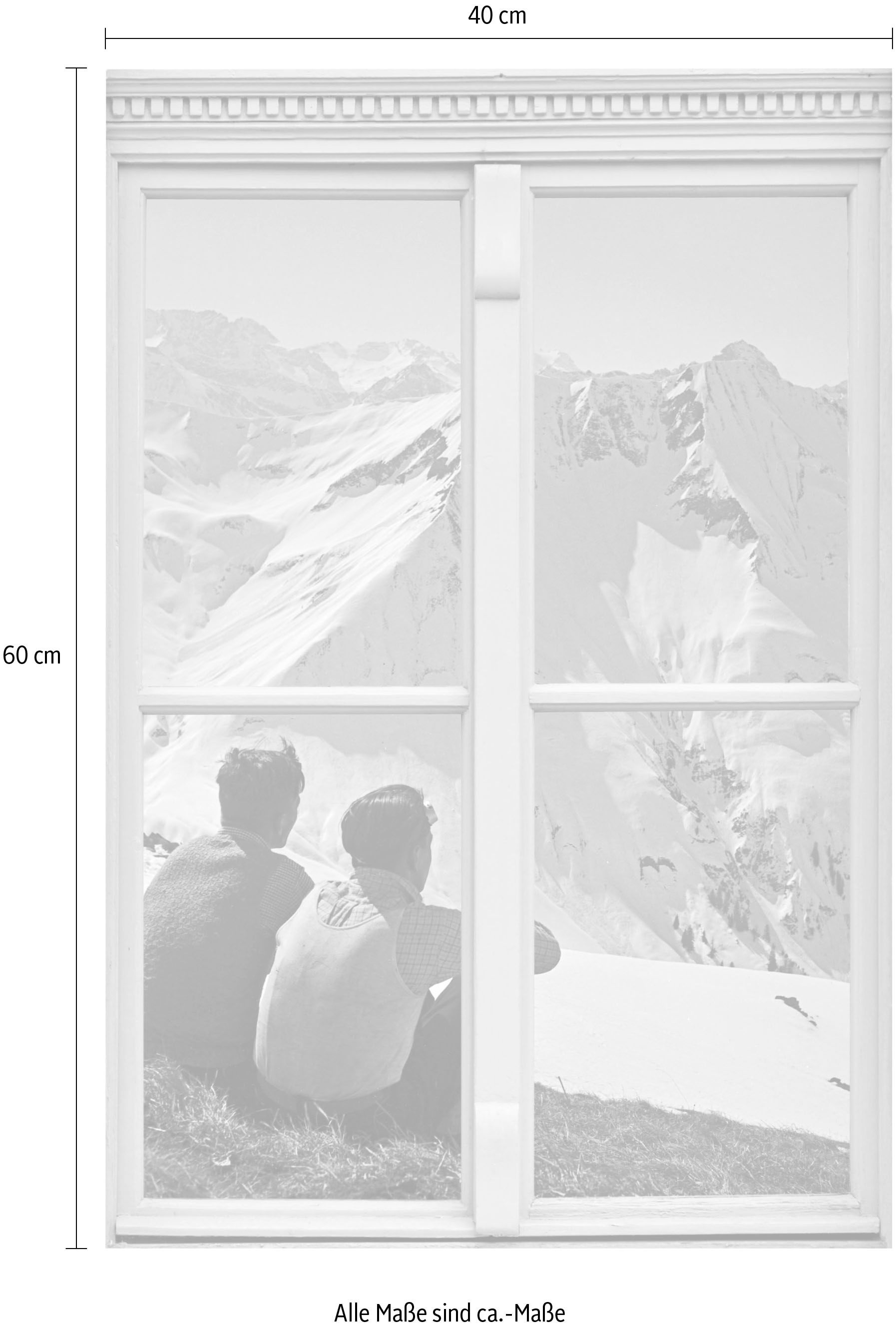 queence Wandsticker »Berge«, Wandsticker, Wandbild, selbstklebend, 3D, Fenster