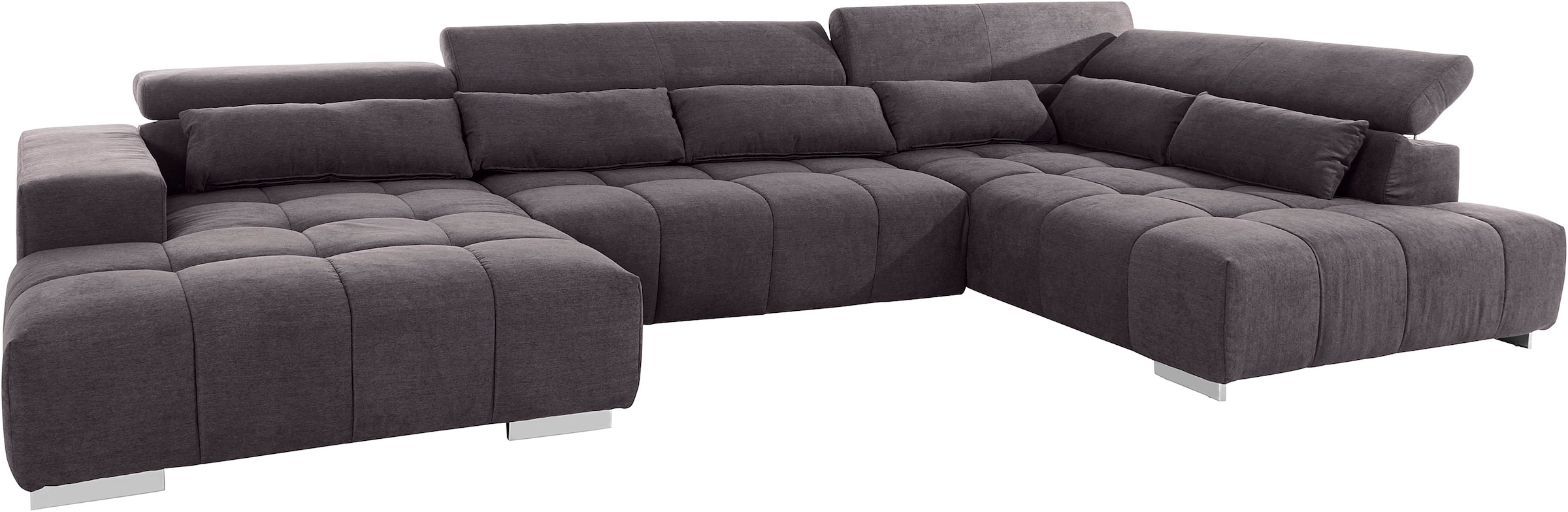 COTTA Wohnlandschaft »Orion U-Form«, mit Kopfteilverstellung & 6 Nierenkissen