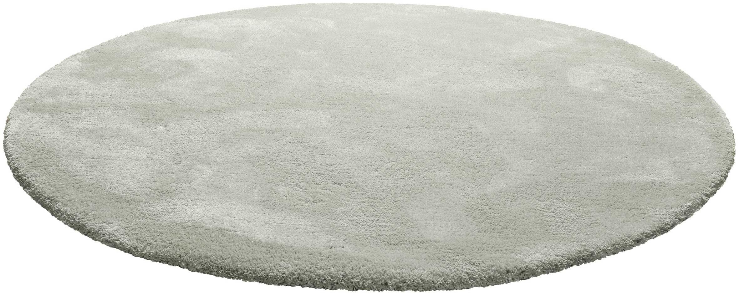 Homie Living Teppich »Pisa«, rund, 25 mm Höhe, Hochflor, Microfaser, uni, weich, Shaggy, Wohnzimmer, Schlafzimmer