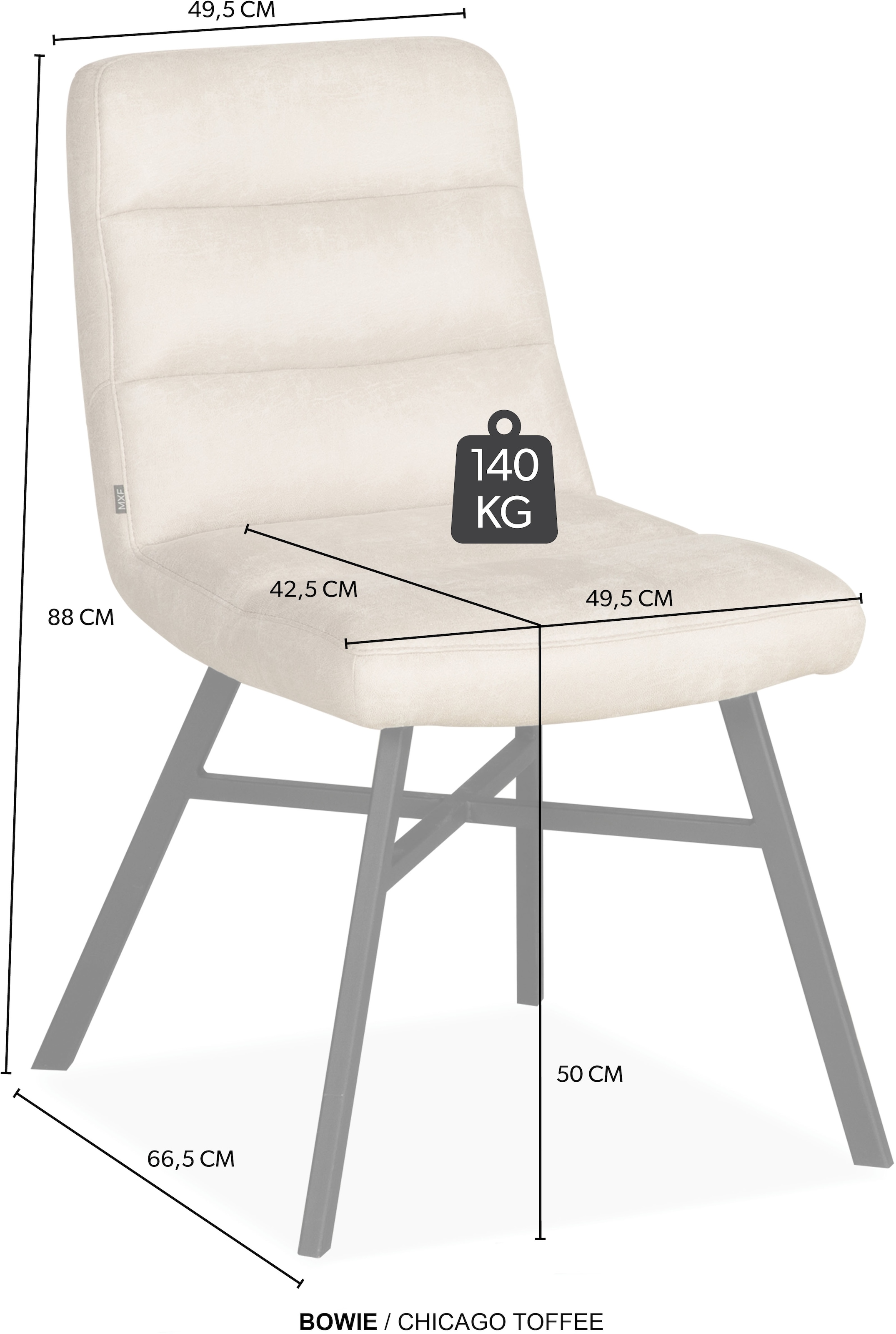 OMG Design Esszimmerstuhl »Bowie« (Set) 2 Stk.Esszimmerstuhl, pflegeleichter Bezug