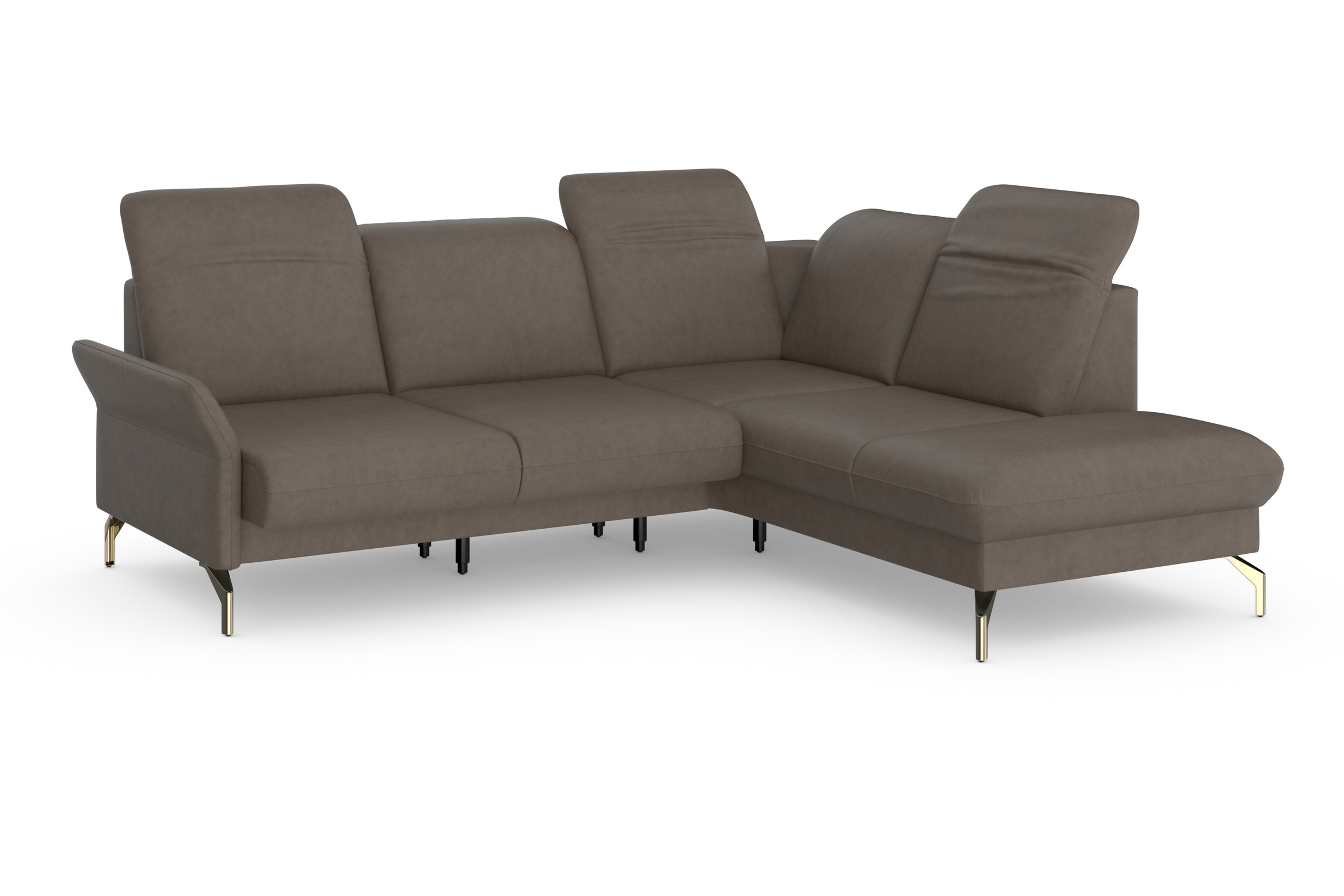 sit&more Ecksofa »Fashion L-Form«, wahlweise mit Kopfteilverstellung, Vorziehsitz, motorisch, Nickelfüße