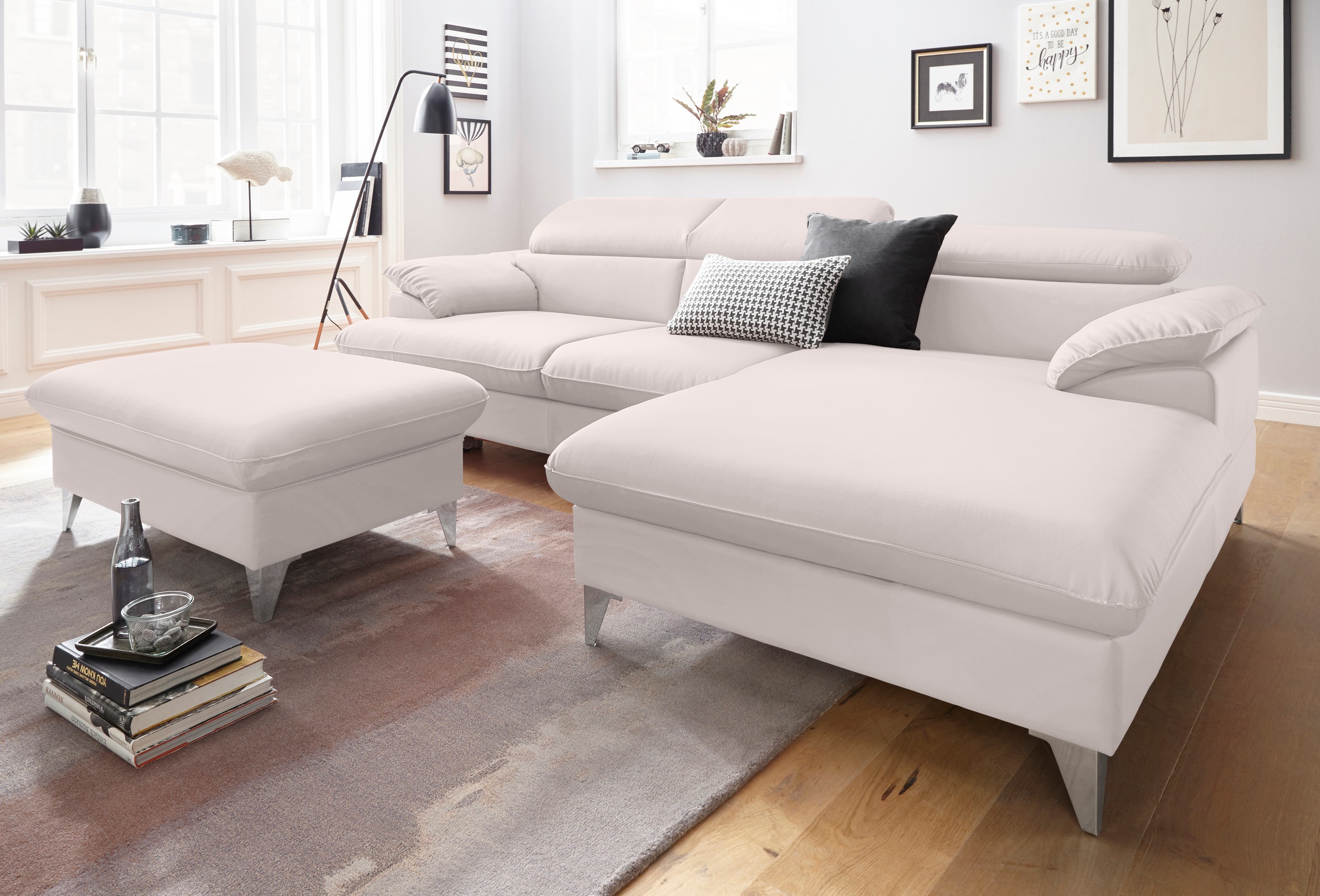 COTTA Ecksofa "Caluso L-Form" mit Kopfteilverstellung, wahlweise mit Bettfu günstig online kaufen