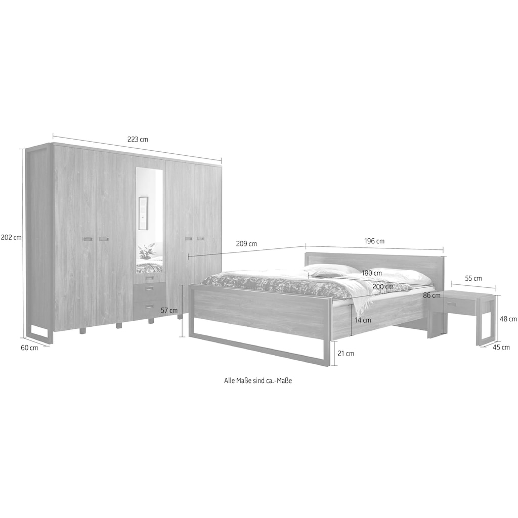 Home affaire Schlafzimmer-Set »Detroit«, (Set, 4 St.)