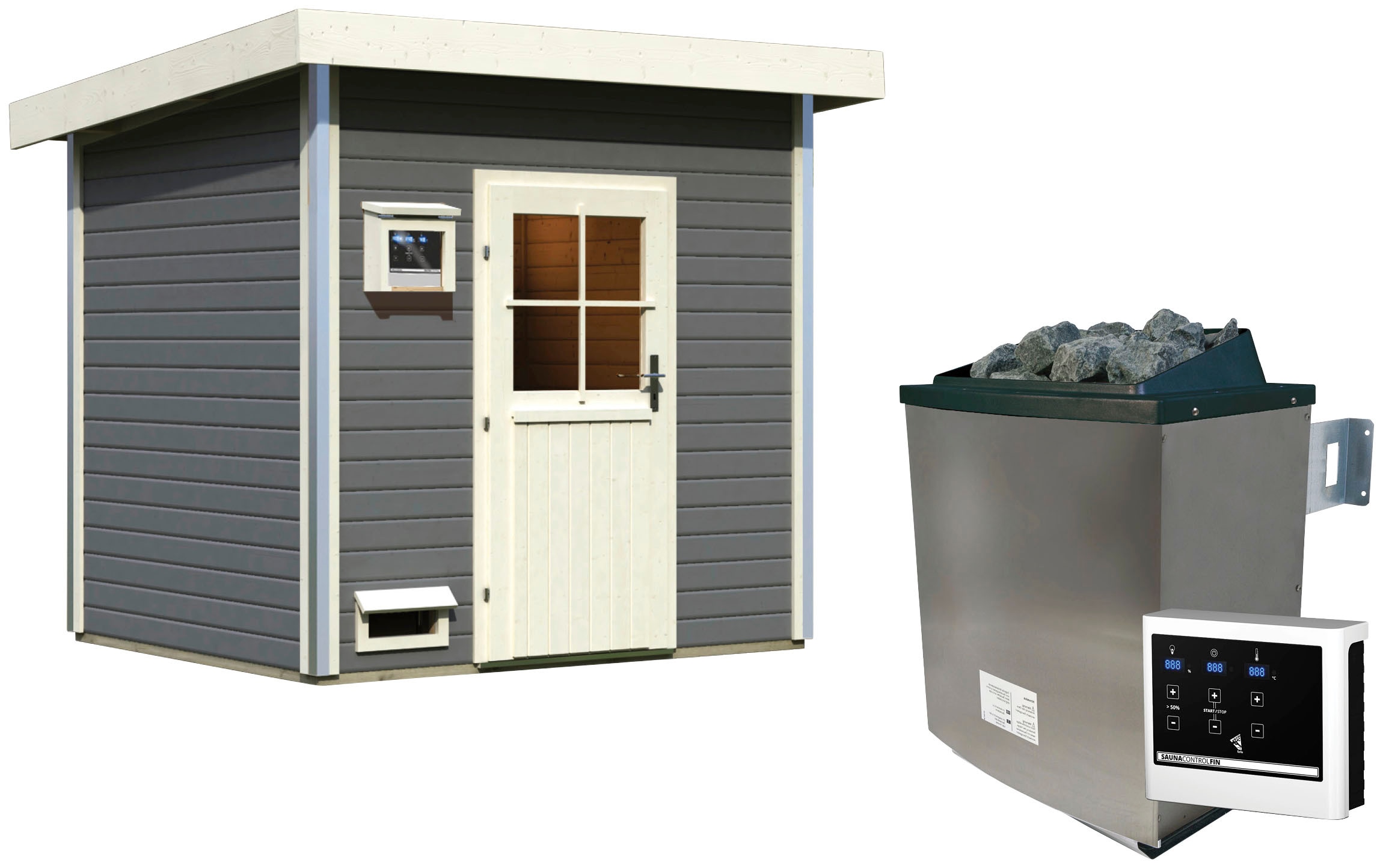 Karibu Saunahaus »Ralf« Set, Ofen 9 KW externe Strg easy günstig online kaufen