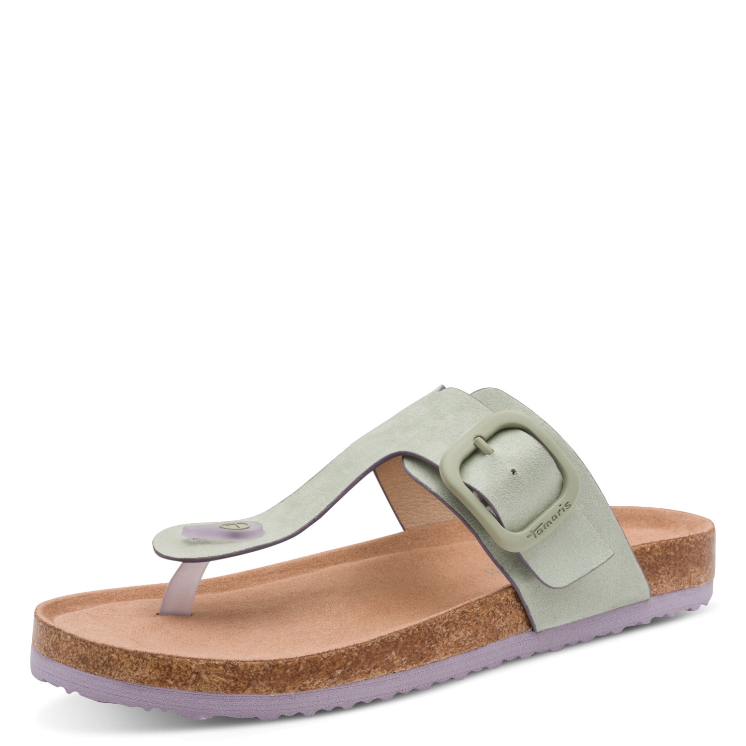 Tamaris Zehentrenner  Schlupfschuh, Flats, Bequemschuh, Hausschuh mit T-Logo