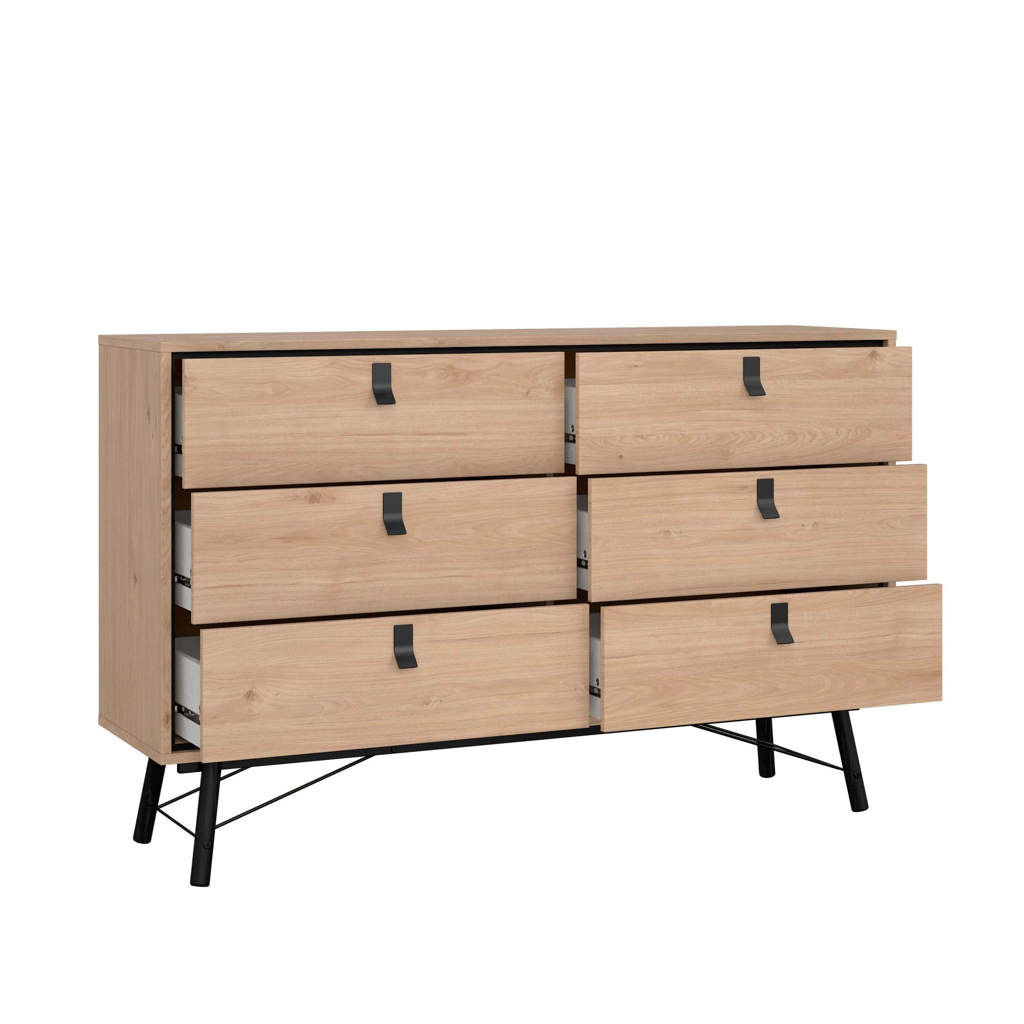 andas Kommode »Ry Aufbewahrung, Schubladenschrank, Stauraum,«, Sideboard mit 6 Schubladen, Breite 150 cm, Höhe 95 cm, Massivholzbeine