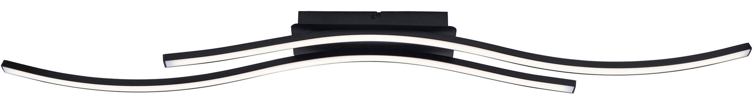 näve LED Deckenleuchte »Onda«, 1 flammig, Leuchtmittel LED-Modul | LED fest integriert, Deckenlampe, Wandleuchte warmweiß, L: 96cm, 24W, schwarz-matt, IP20