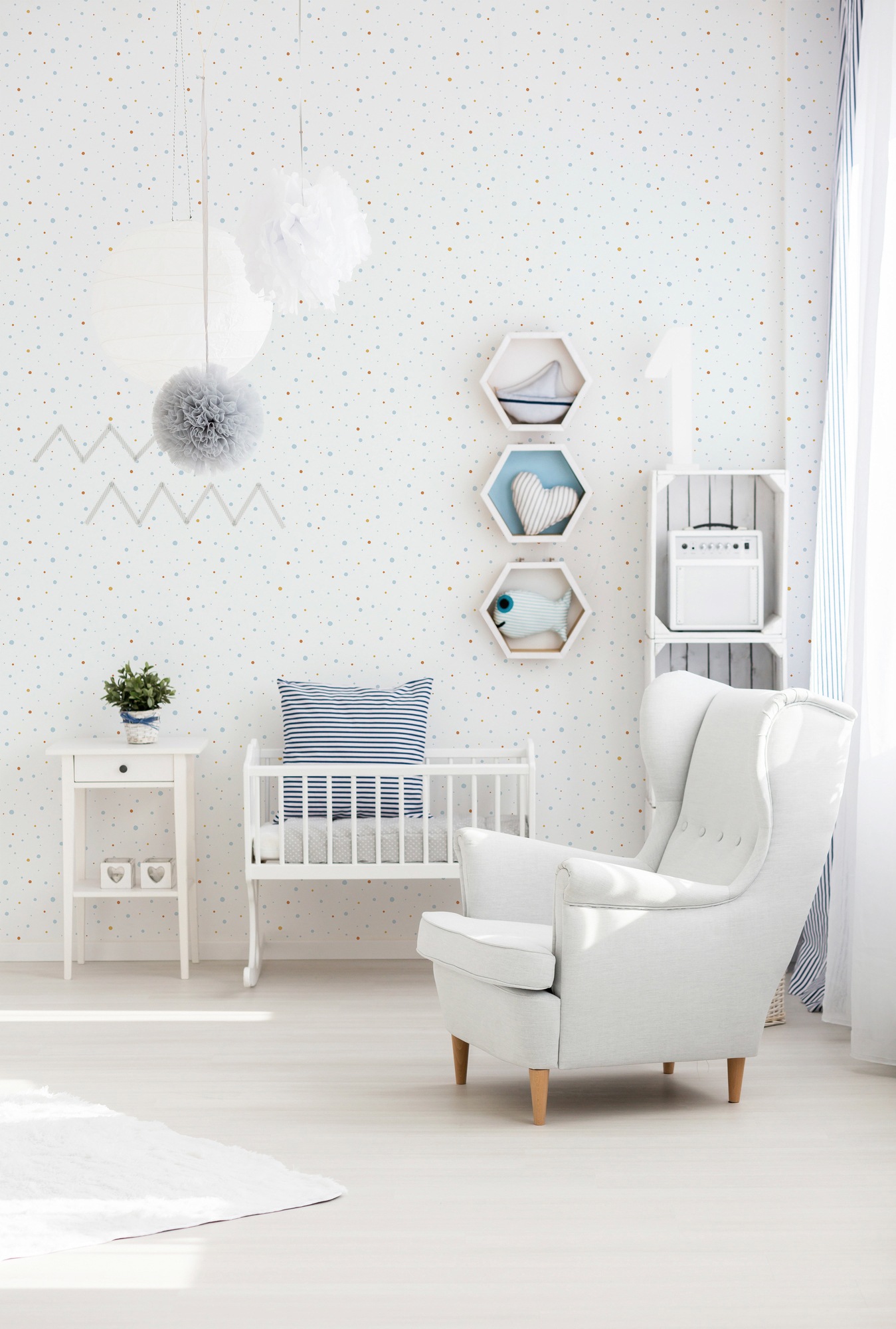 A.S. Création Vliestapete »Little Love«, gepunktet-geometrisch-grafisch, Kindertapete Tapete Punkte Tapeten Kinderzimmer Schlafzimmer Flur Büro