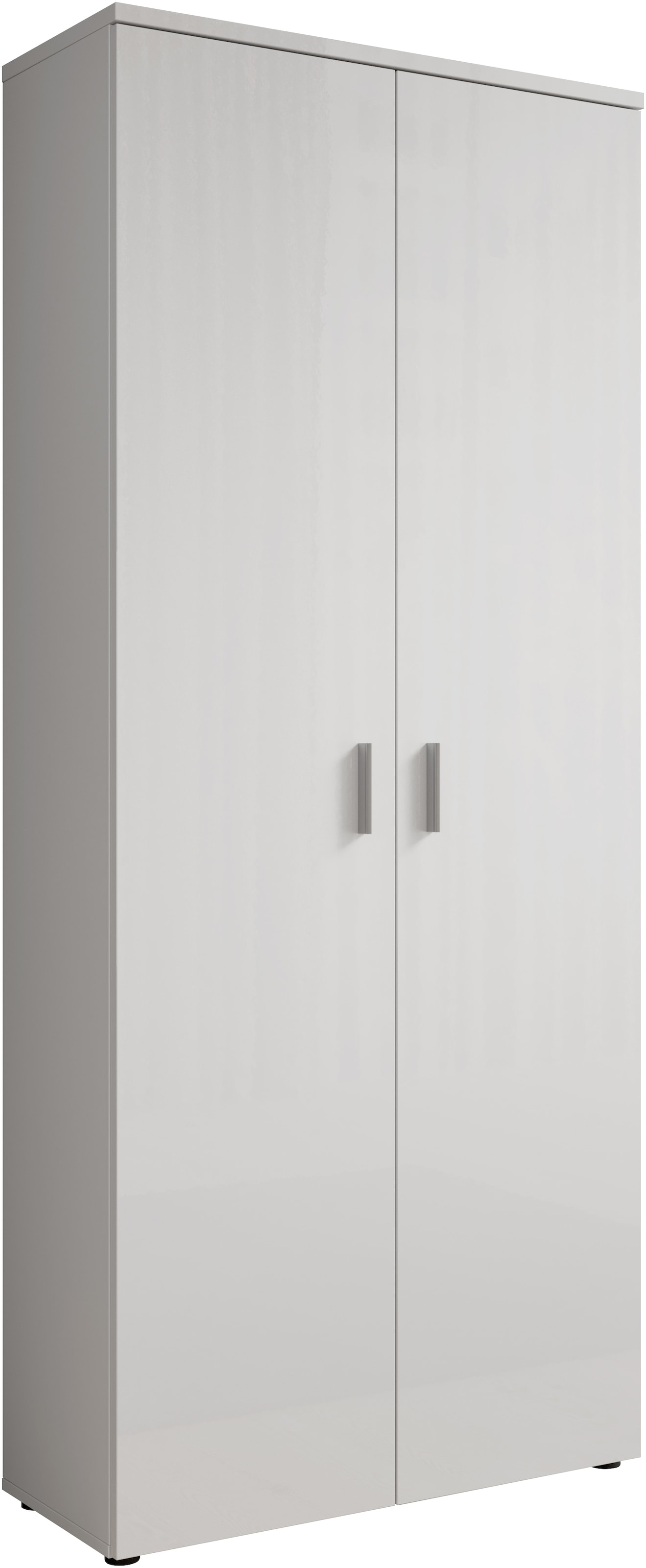 HBZ Schuhschrank »Lincoln weiß Glanz, BxHxT 80x190x35 cm«, (1 St.), Schuhschrank mit 2 Türen, 9 Einlegeböden, 2 feste Böden