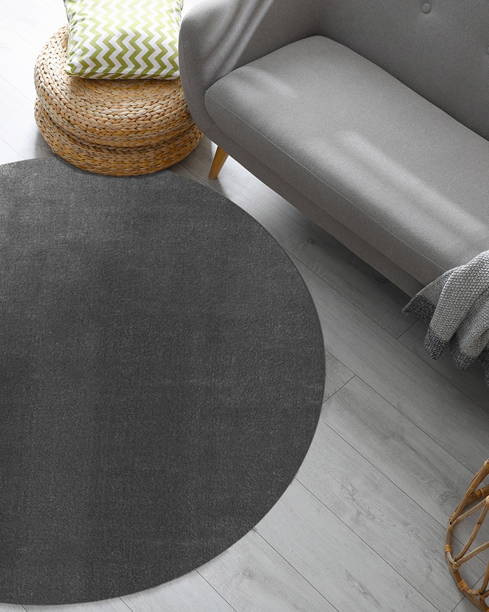 the carpet Teppich »Relax round«, rund, 16 mm Höhe, waschbarer Wohnzimmer Teppich modern rutschfest