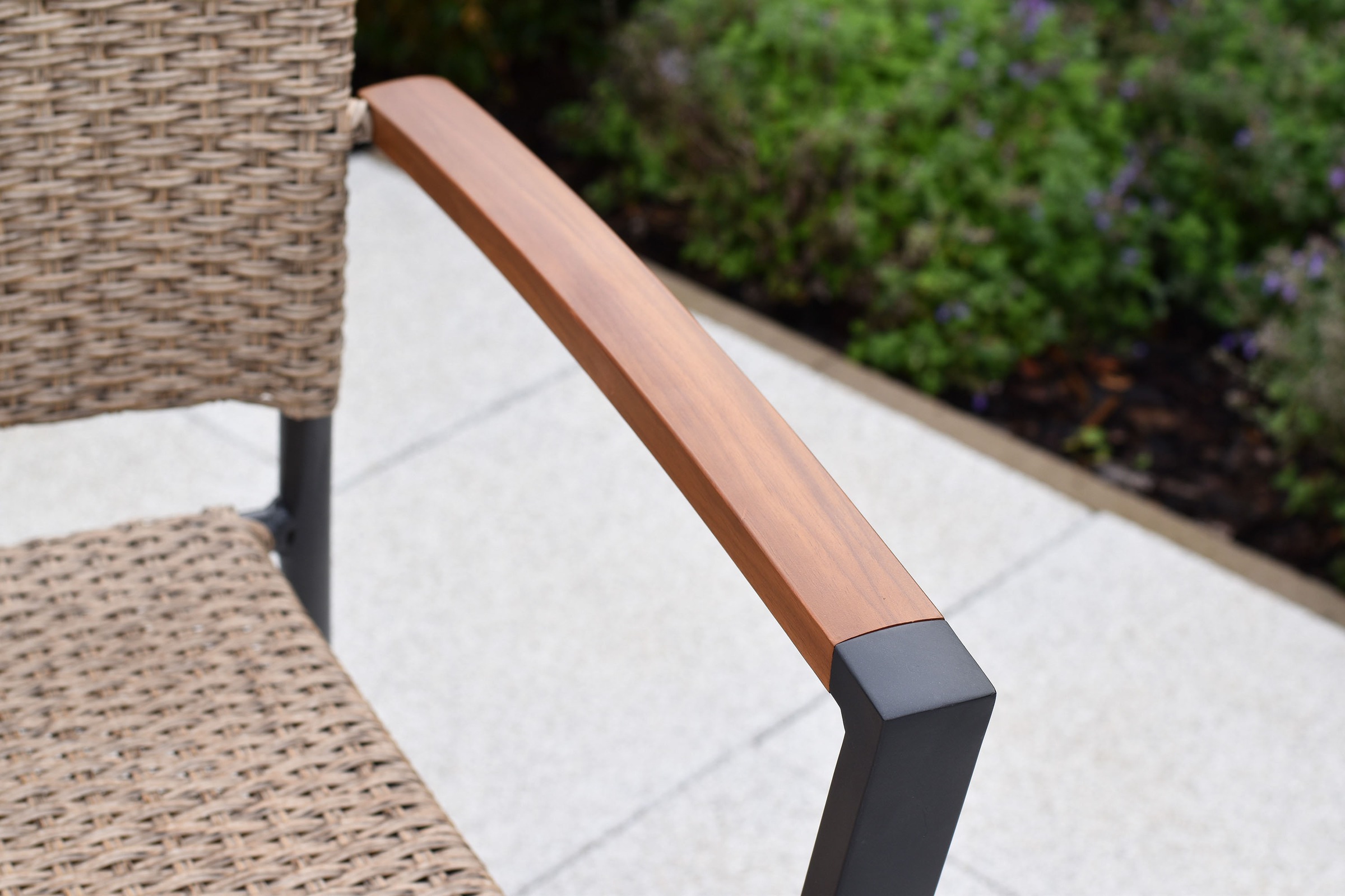 MERXX Gartensessel »»Teramo««, (Set, 2 St.), stapelbar, folierte Applikationen in Holzoptik