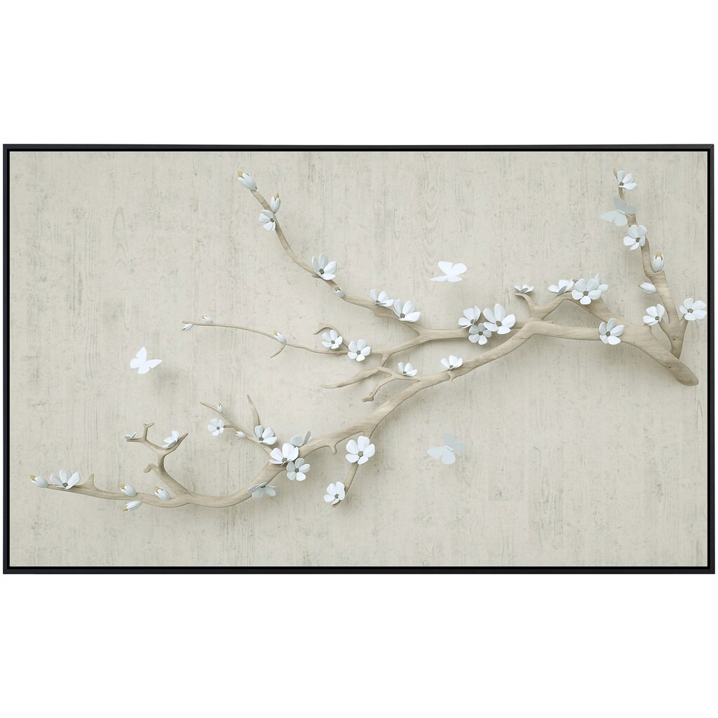 Papermoon Infrarotheizung »Blumen mit Schmetterlingen weiß«