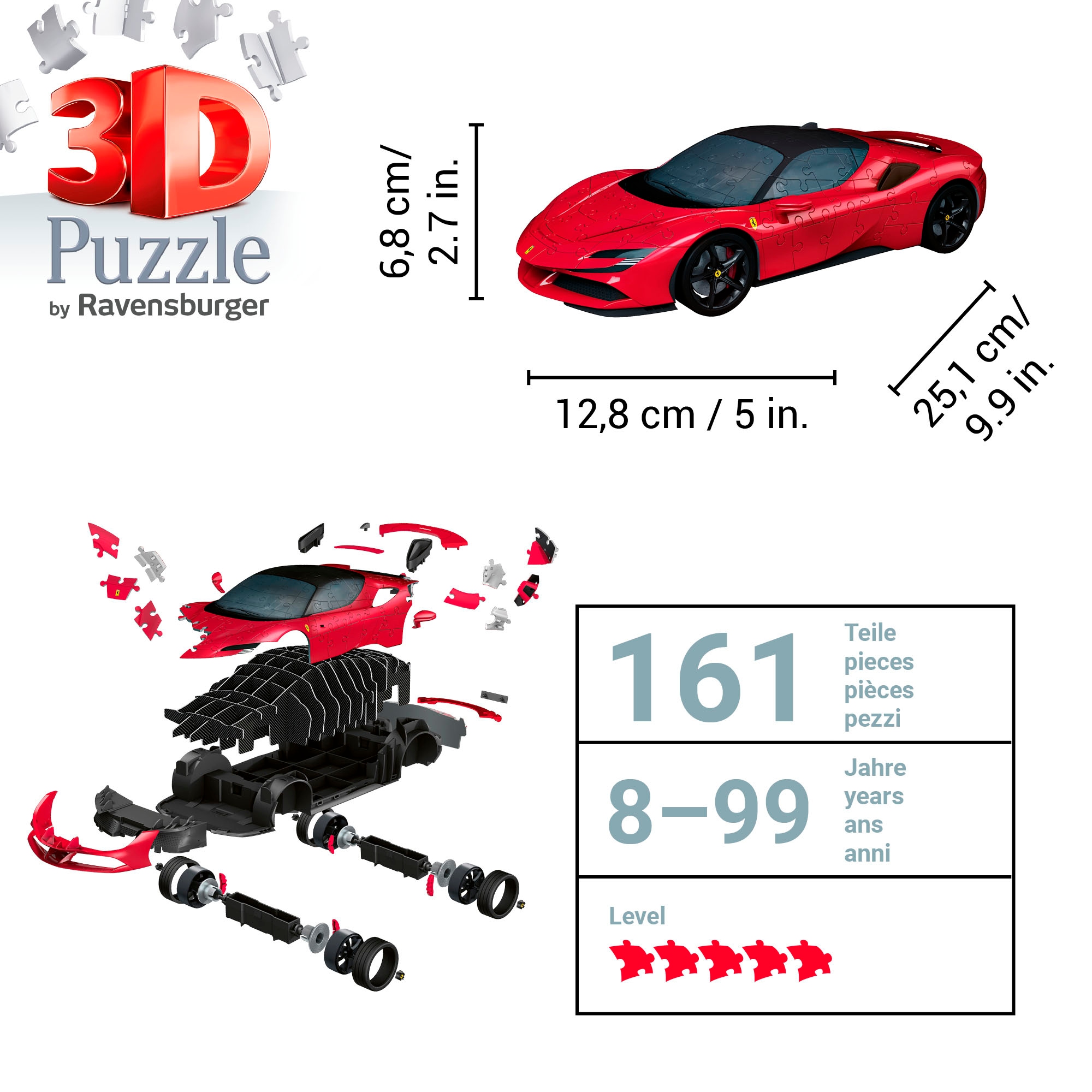 Ravensburger 3D-Puzzle »Ferrari SF 90 Stradale«, (108 tlg.), Made in Europe; FSC®- schützt Wald - weltweit