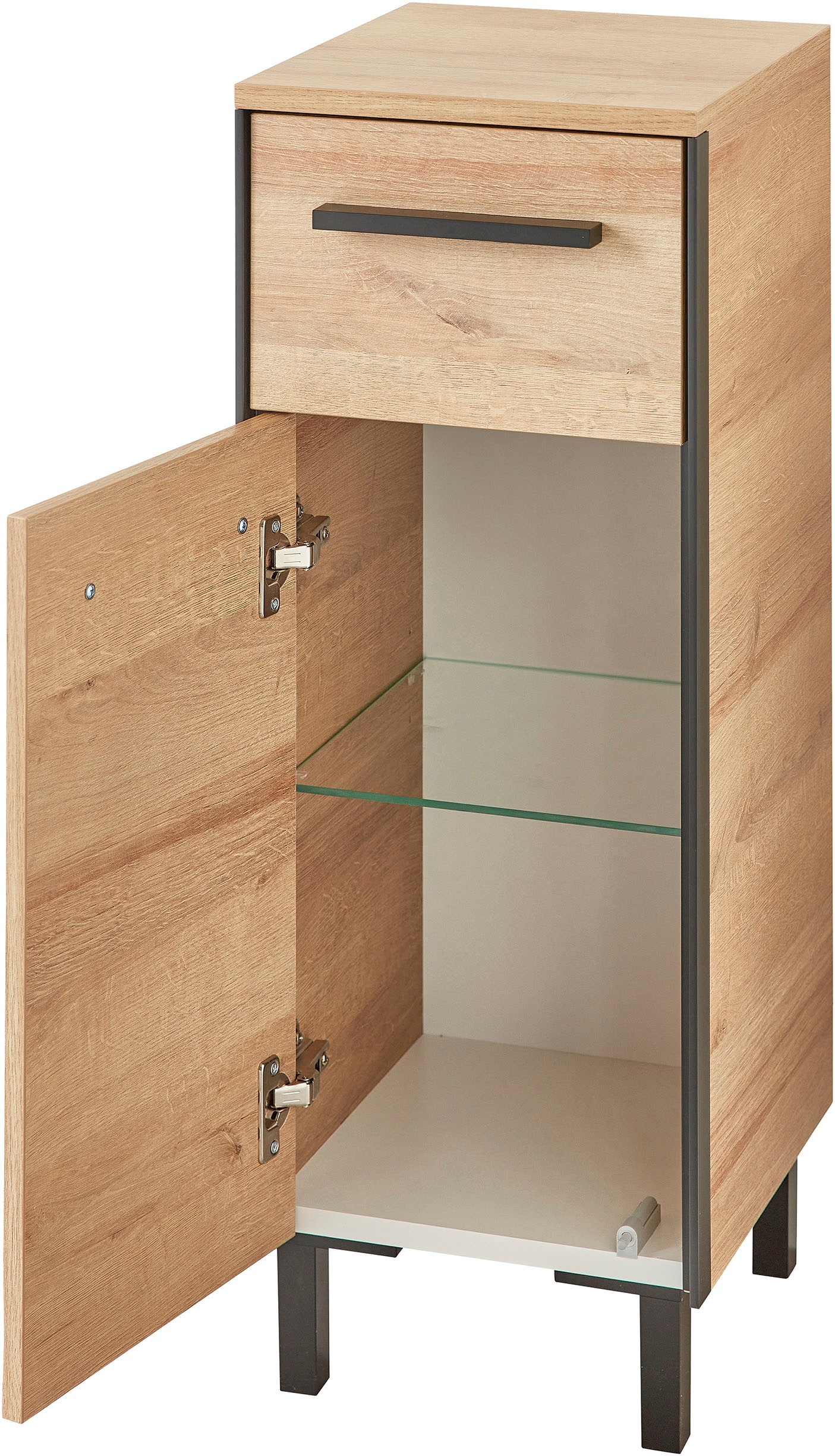 Saphir Badmöbel-Set »Quickset 395 5-teilig, Waschbeckenunterschrank mit LED-Spiegelschrank«, (5 St.), Unterschrank, Hängeschrank, Midischrank, inkl. Türdämpfer, 7 Türen
