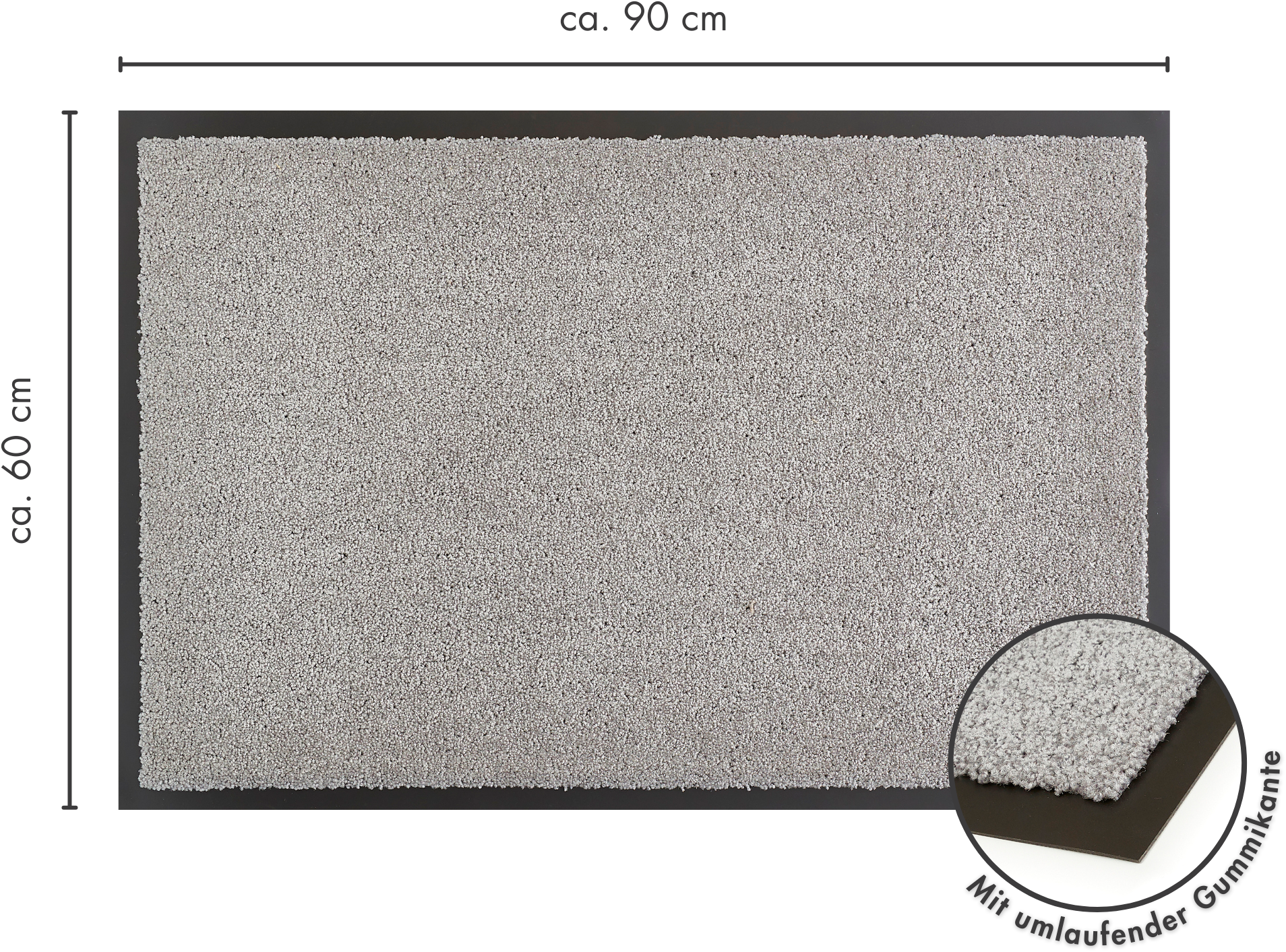my home Fußmatte »Emil, Made in Netherlands«, rechteckig, 6 mm Höhe, Schmutzfangmatte, Uni Farben, rutschhemmend, pflegeleicht