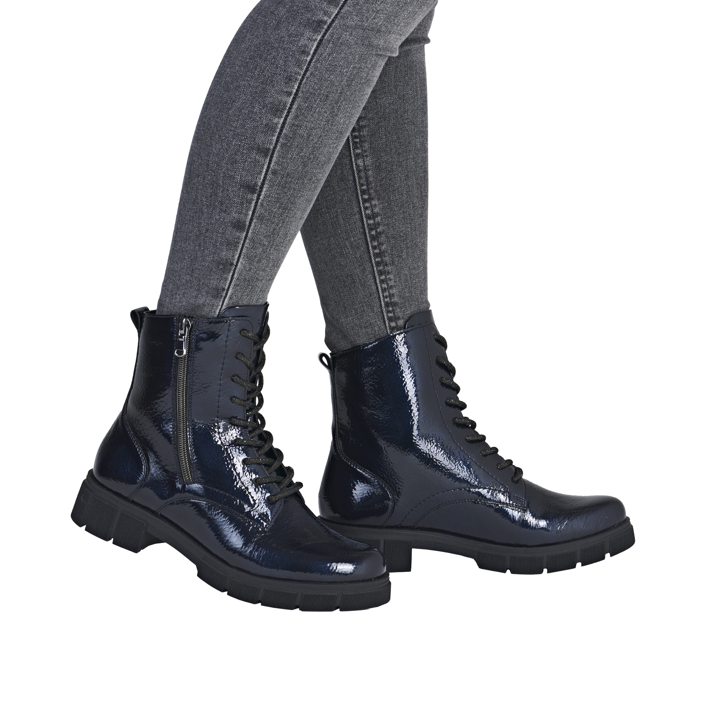 Remonte Schnürstiefelette, Schnürboots, Stiefelette, Profilsohle, mit Glitzer-Schnürsenkel