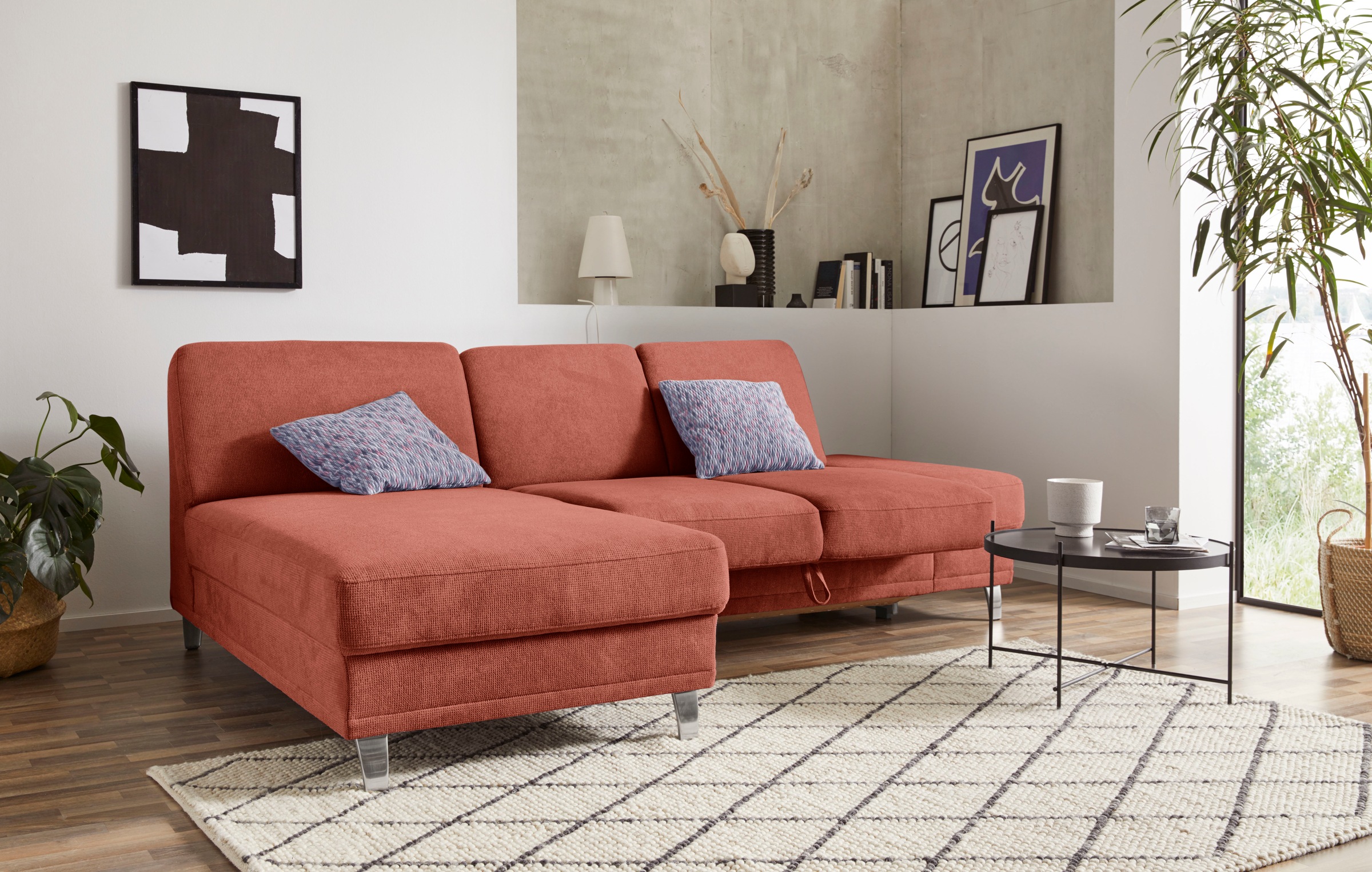 sit&more Ecksofa »Clio L-Form«, wahlweise mit Bettfunktion oder Vorziehsitz und Bettkasten, Federkern