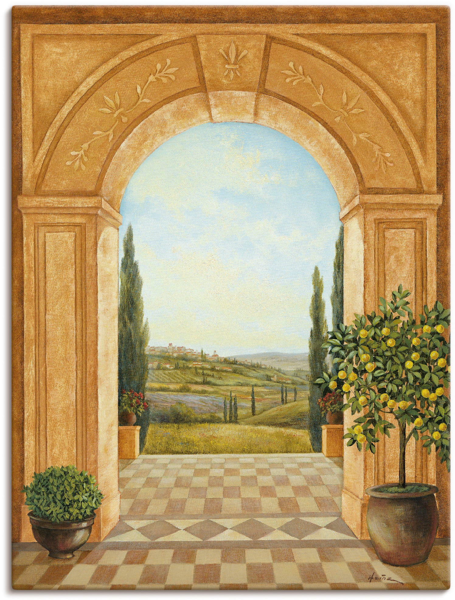 Artland Wandbild »Ausblick mit Zitronenbaum« Fensterblick 1 Stk. tlg. als L günstig online kaufen