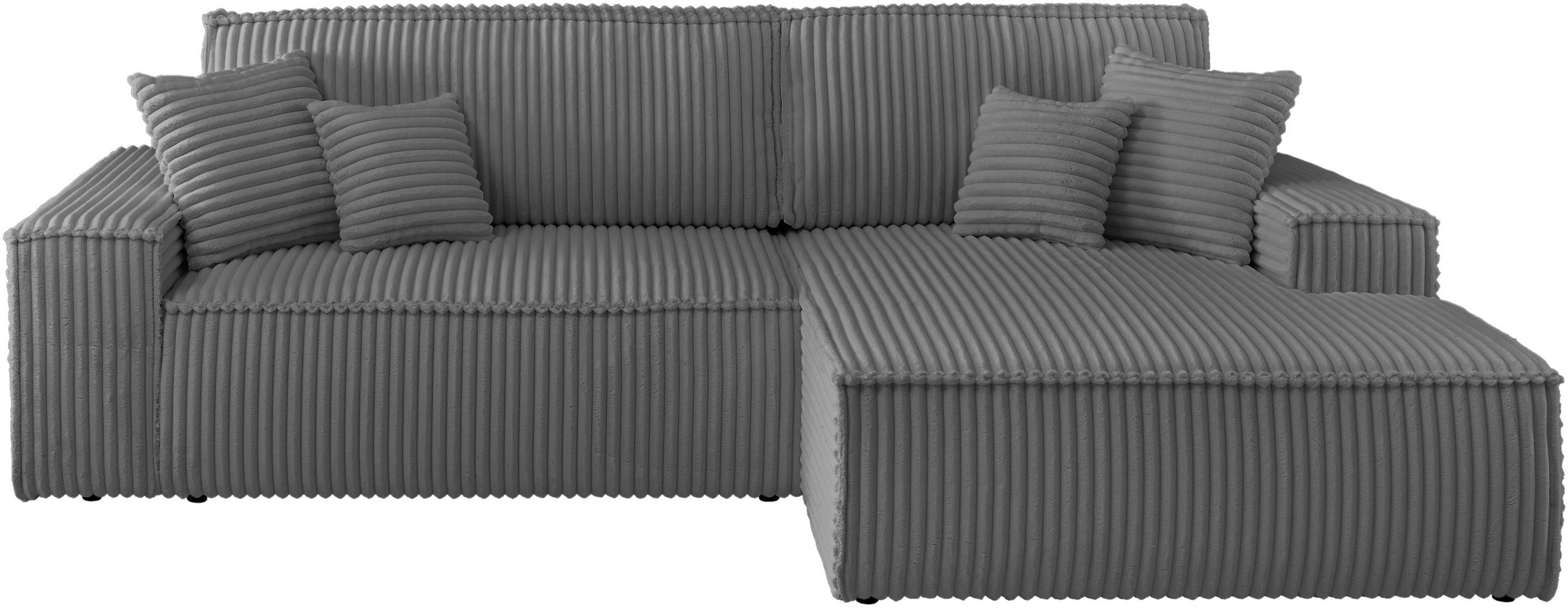 andas Ecksofa »Finnley Schlafsofa 267 cm in Bouclé, Struktur fein u. Cord, günstig online kaufen