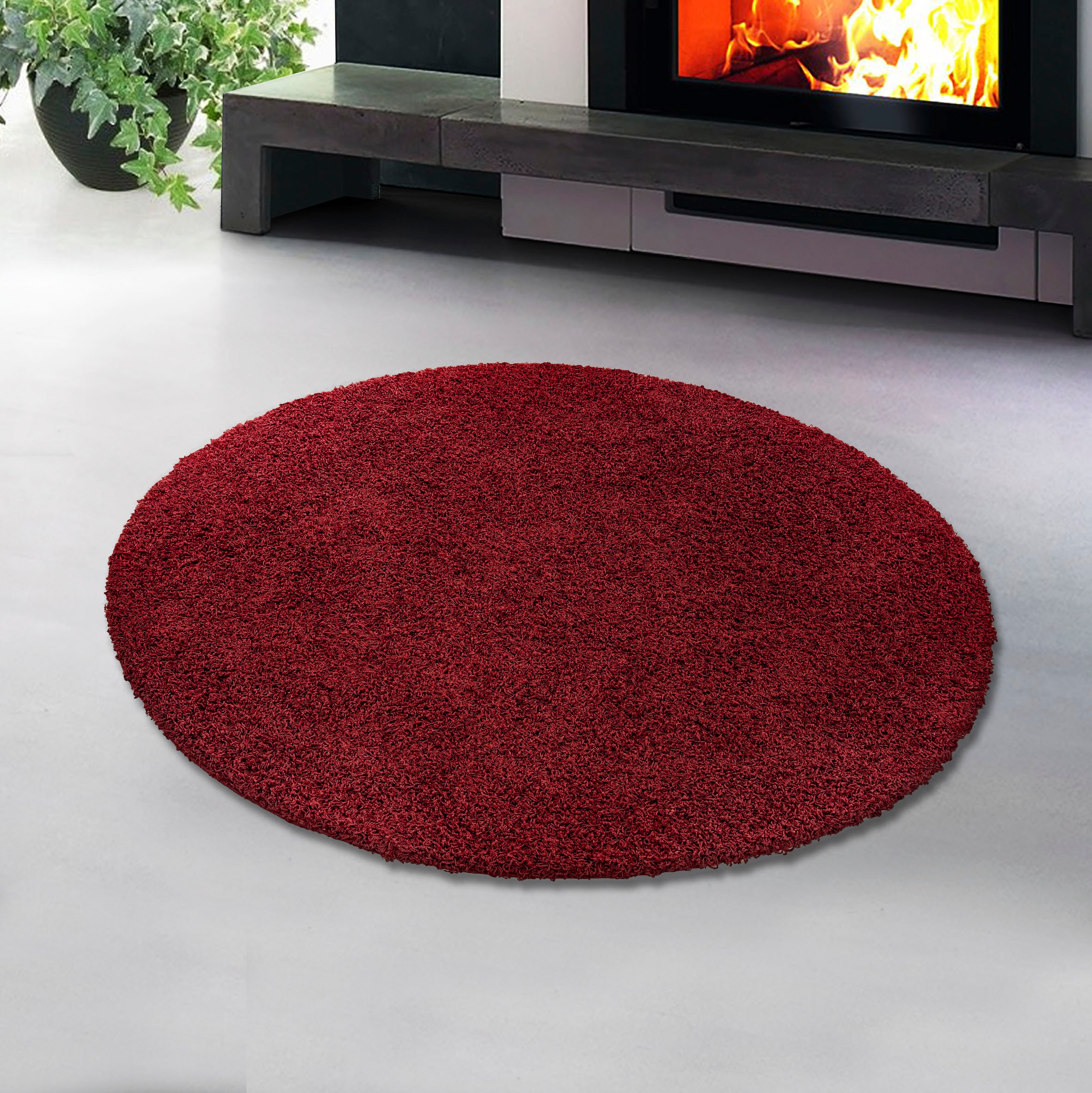 my home Teppich »Viva Teppich rund«, rund, 45 mm Höhe, Uni-Farben, einfarbi günstig online kaufen