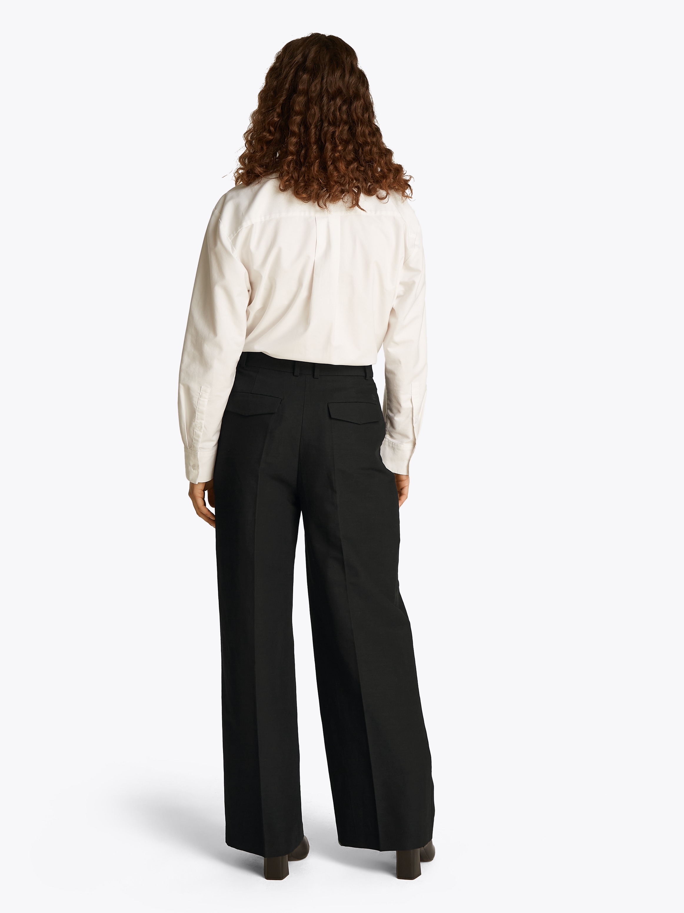 Tommy Hilfiger Webhose »LINEN MIX RLXD STRAIGHT PANTS«  mit Falten ,kühlendes Premium Leinen