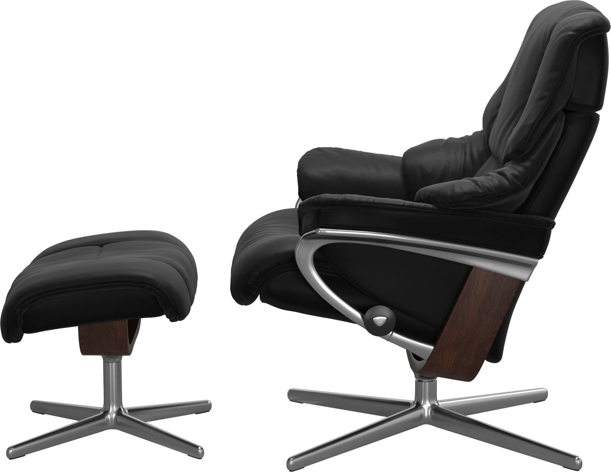 Stressless® Fußhocker »Reno« mit Cross Base, Größe S, M & L, Holzakzent Braun