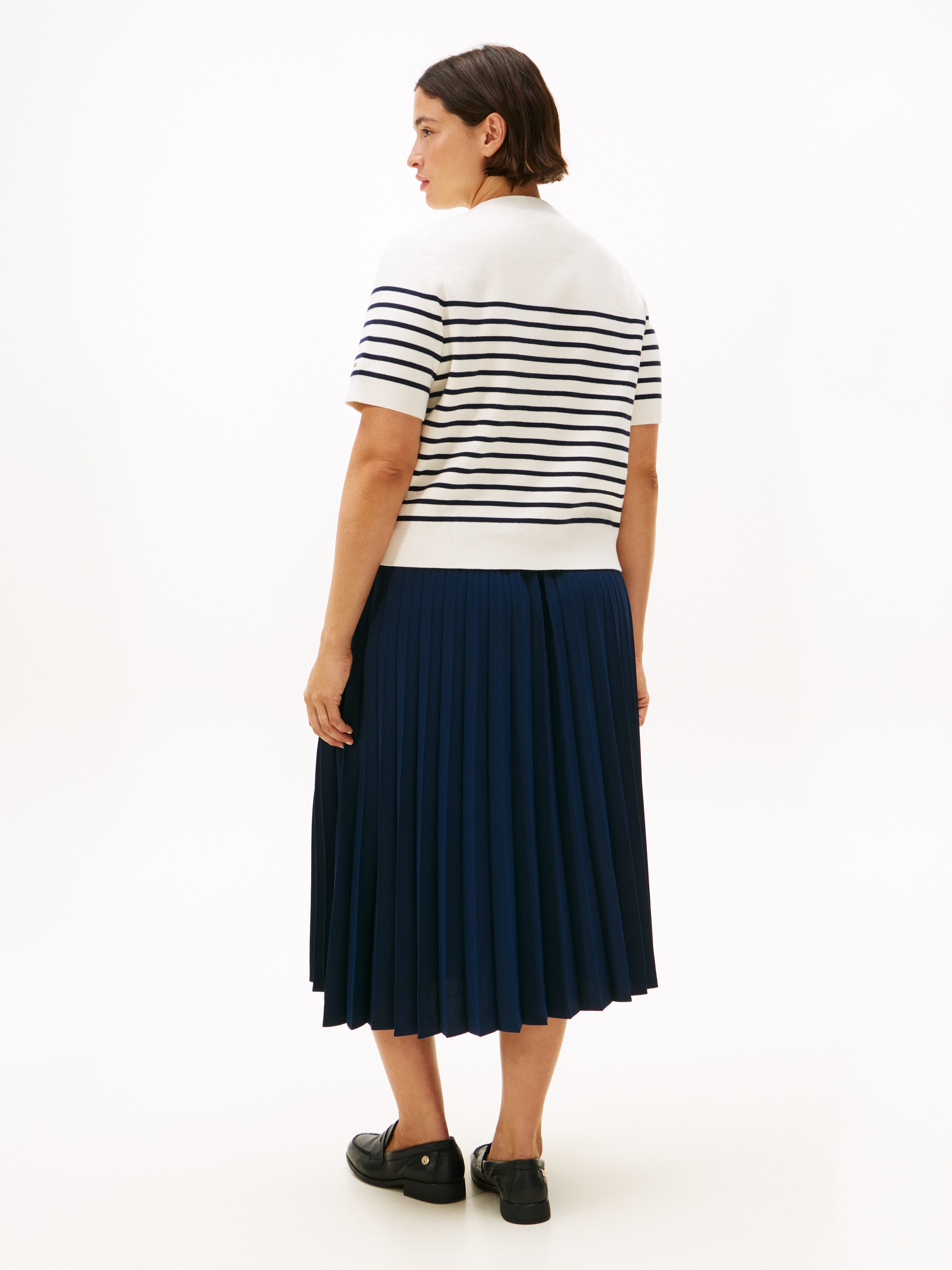 Tommy Hilfiger Curve Strickjacke »CRV CO JRSY MID GG GOLD BTN CRDI« in großen Größen, mit goldfarbenen Knöpfen