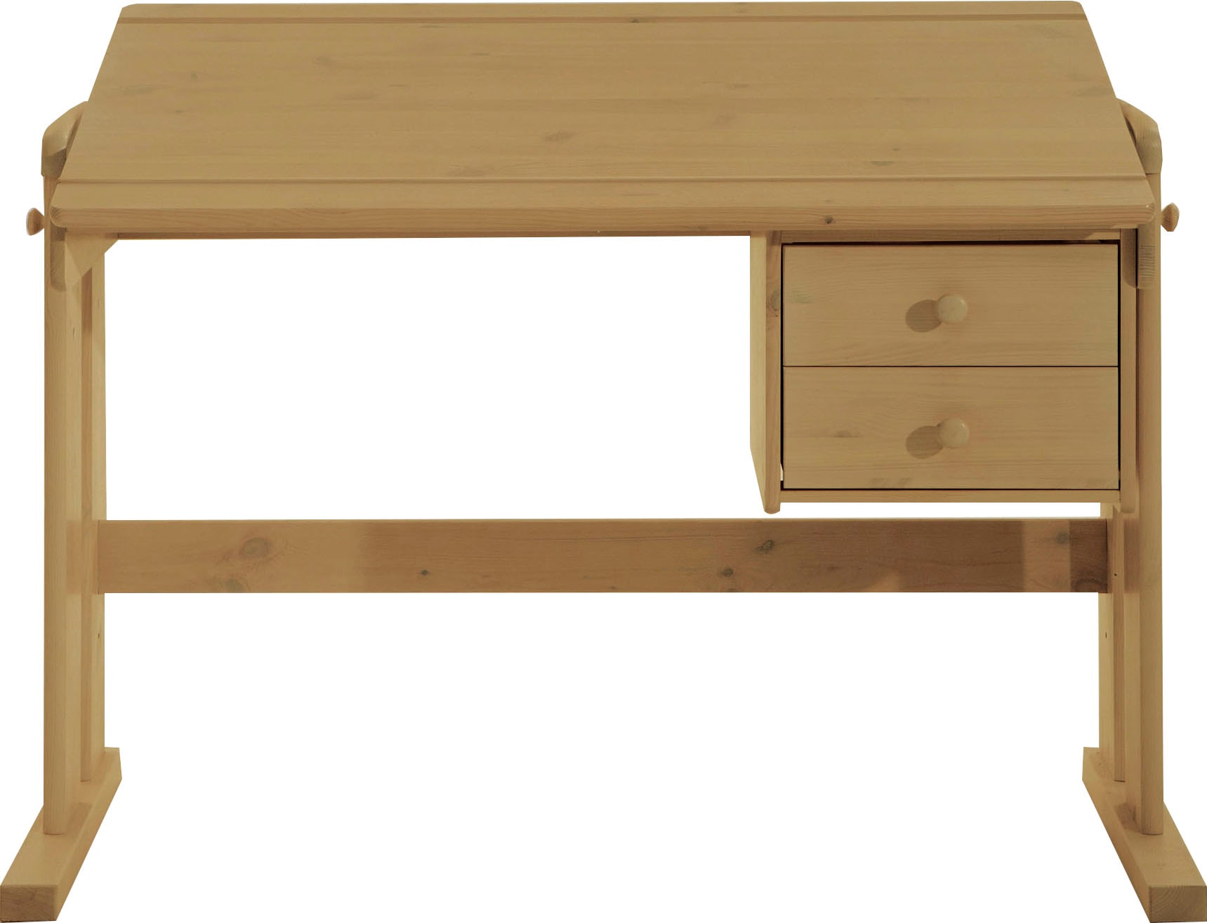 Kinderschreibtisch »Hein«, Schreibtisch in Kiefer massiv, höhenverstellbar mit Schubladen