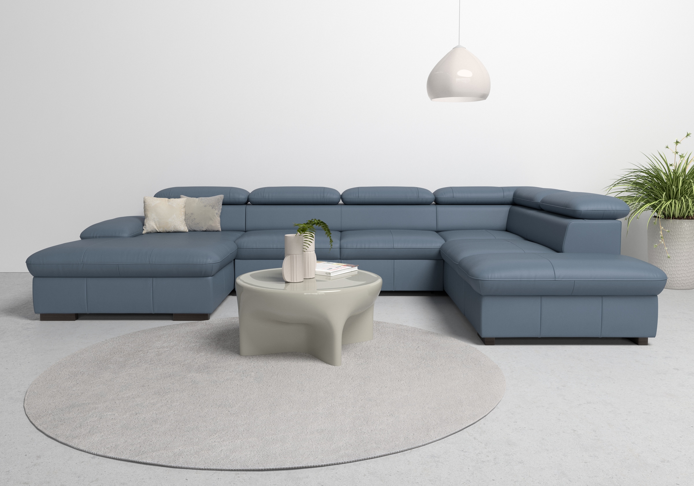 Home affaire Wohnlandschaft »Alberto U-Form« mit Kopfteilverstellung, wahlw günstig online kaufen