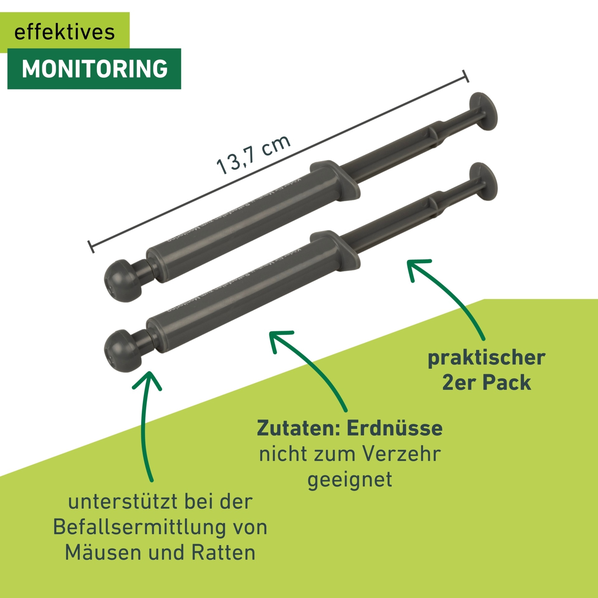 Windhager Schlagfalle »Maus und Ratten Köderspritze im Doppelpack, gift- und chemiefrei« für Mäuse- und Rattenfallen, Köderspritze gefüllt mit Erdnussbutter