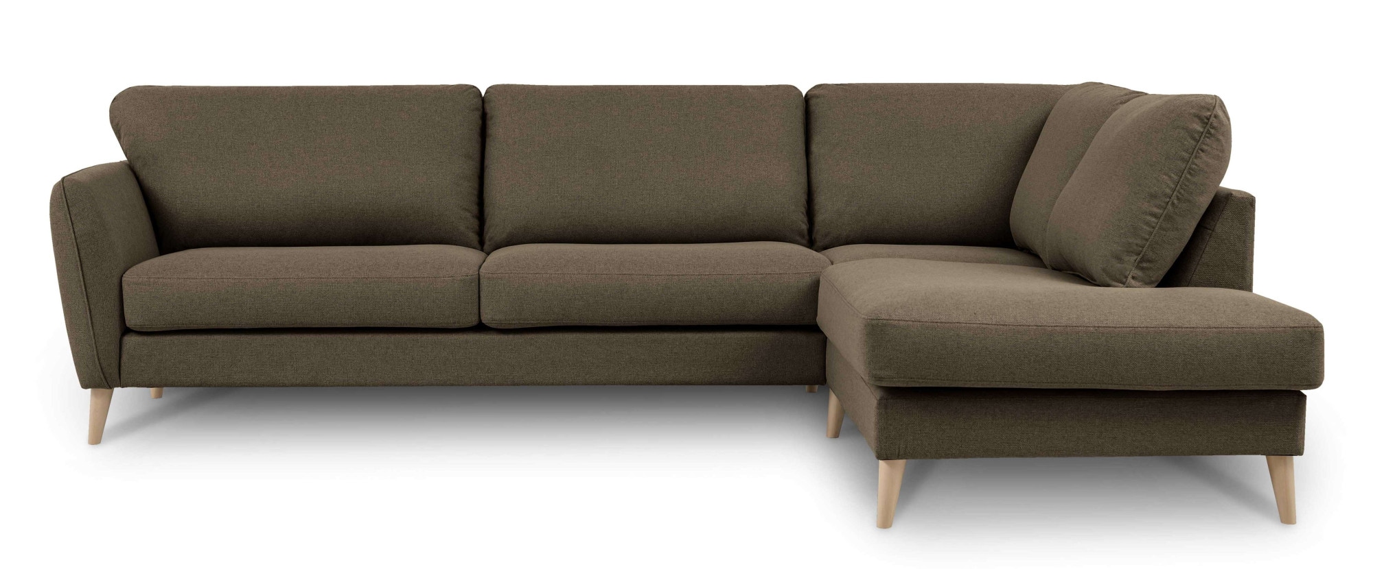 Home affaire Ecksofa »MARSEILLE 278/202 cm, L-Form, Ottom. rechts/links, verschiedene Bezüge«, Massivholzbeine Eiche, Landhausstil, Wellenunterfederung