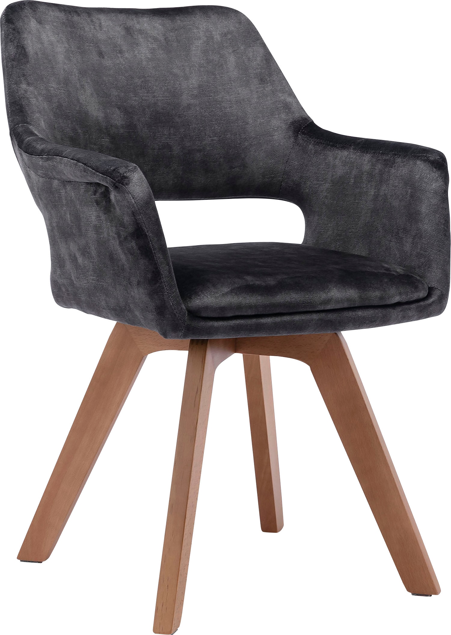 byLIVING Esszimmerstuhl »Klara«, (Set), 2 St., Samtstoff Velvet, 2er-Set, gepolstert mit hochwertigem Vintage-Samt, 360 Grad drehbar