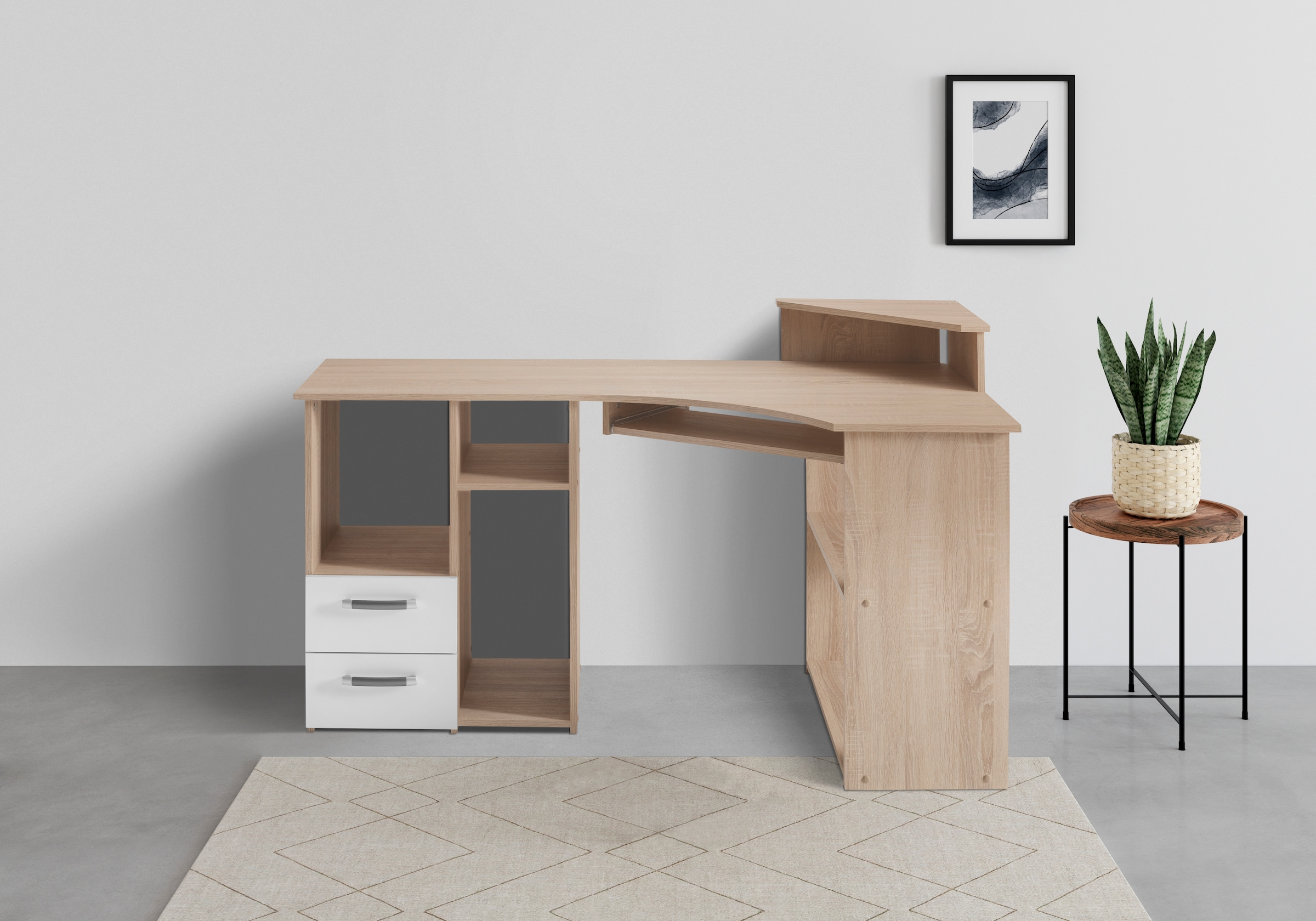 VOGL Möbelfabrik Schreibtisch »Sam« Eckschreibtisch, Tastaturauszug, Monito günstig online kaufen