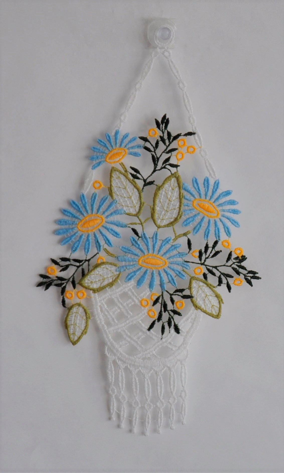 Stickereien Plauen Fensterbild »Blumenampel« günstig online kaufen