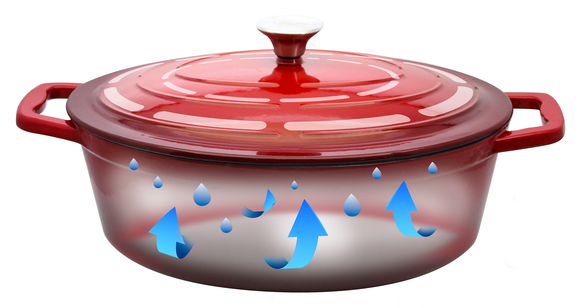 Elo Bräter »Kirschrot Gusseisen Topf 33 cm« Topf inkl. Deckel, 2 Stk. tlg. Gusseisen