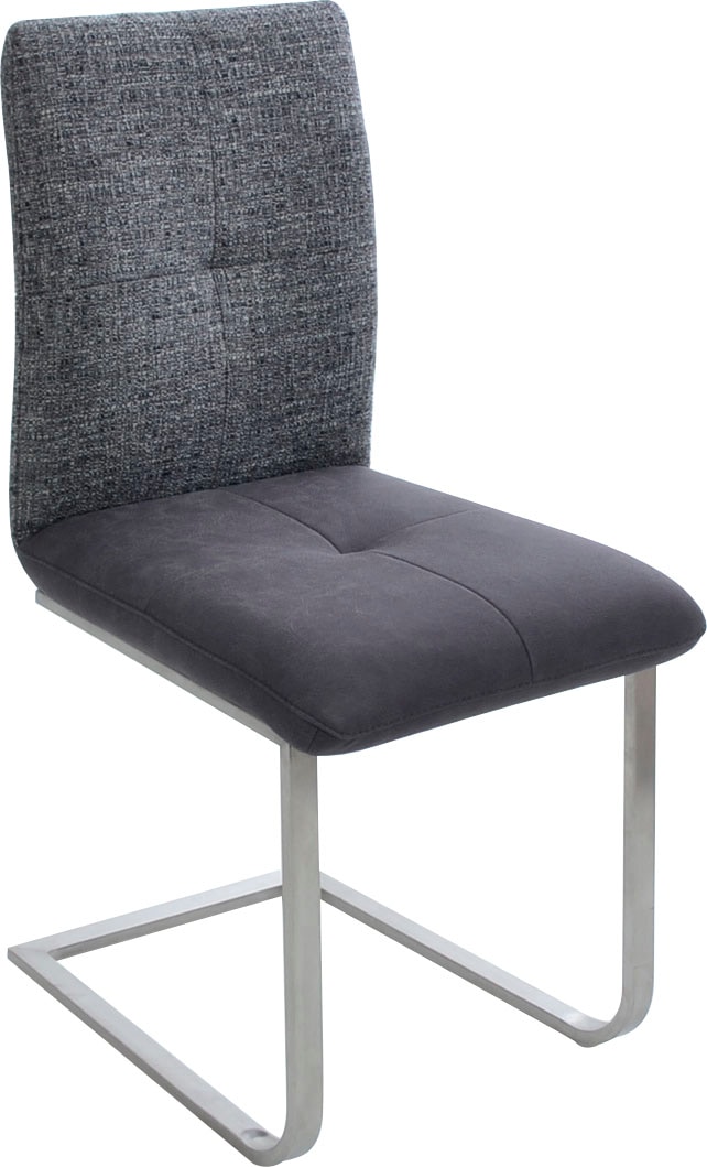 K+W Komfort & Wohnen Freischwinger »Giacomo II«, (Set), 2 St., Microfaser 785, mit Metallgriff am Rücken, Sitz und Rücken gesteppt in Materialmix
