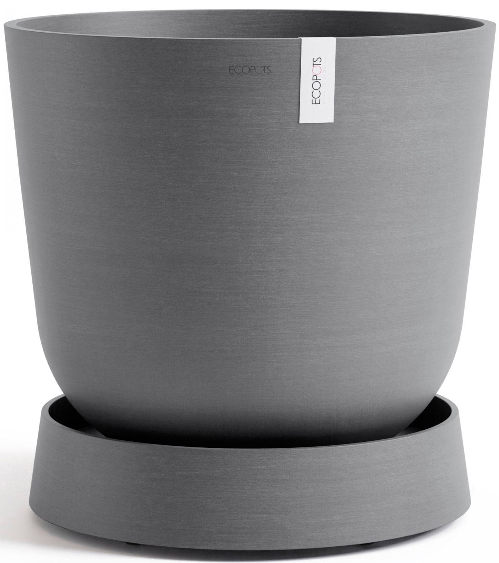 ECOPOTS Topfuntersetzer »mit Rollen Oslo 45 Grau«, für innen und außen: frostsicher, bruchsicher und lichtbeständig