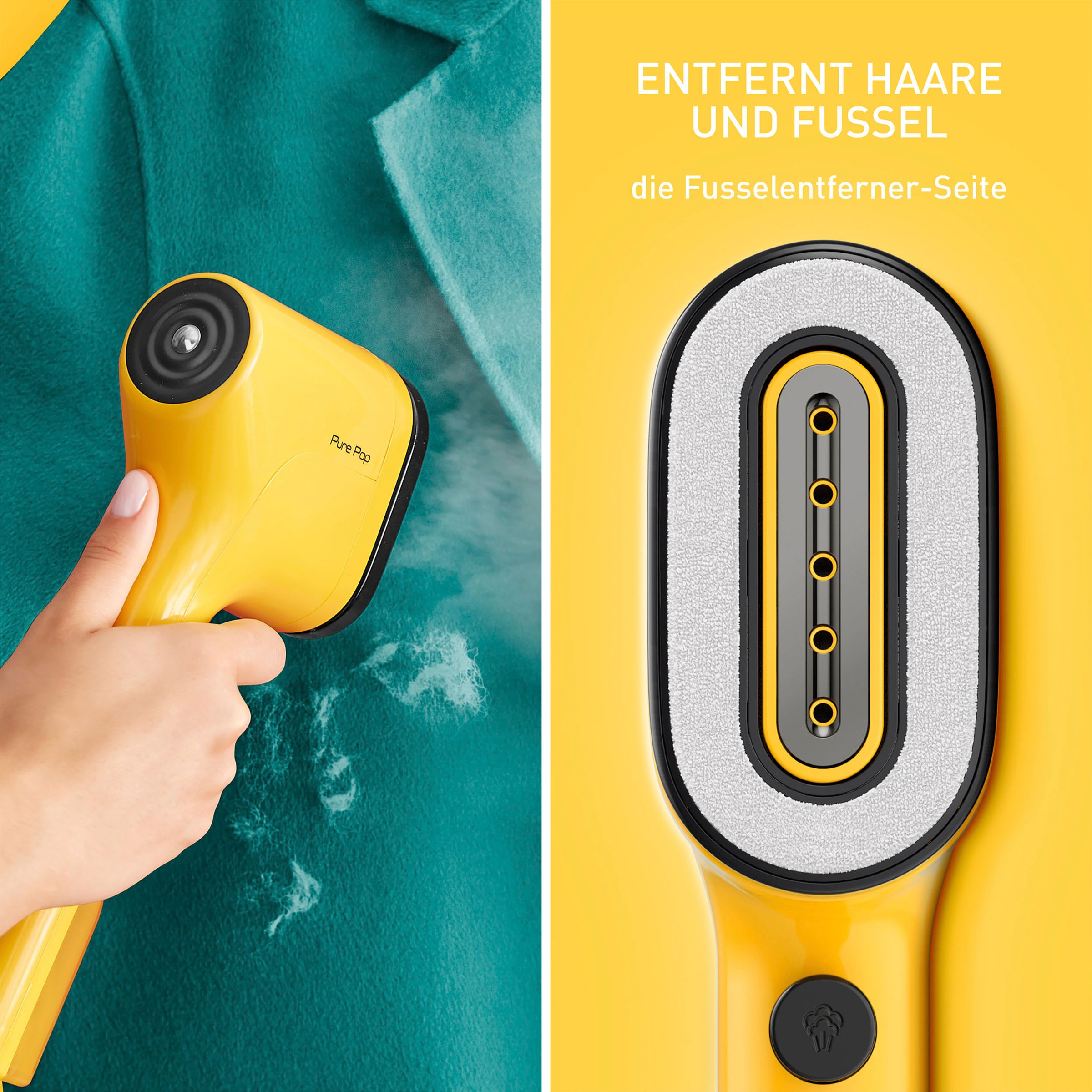 Tefal Dampfbürste »Pure Pop«, 1300 W, entfernt bis zu 99,99% der Viren/Bakterien/Keime
