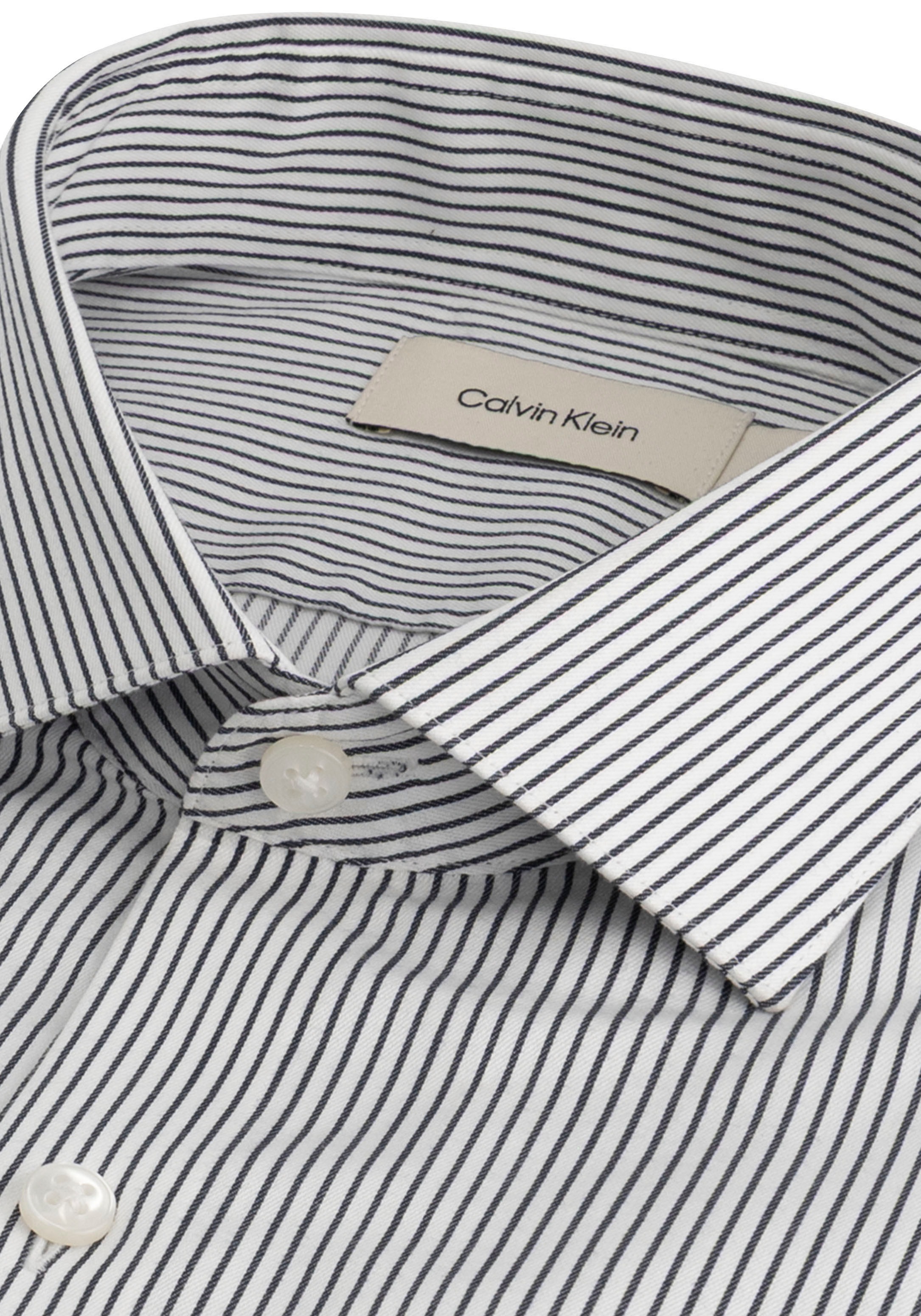 Calvin Klein Businesshemd »SLIM SFT WSHD STR STP« Slim fit mit Knopfleiste