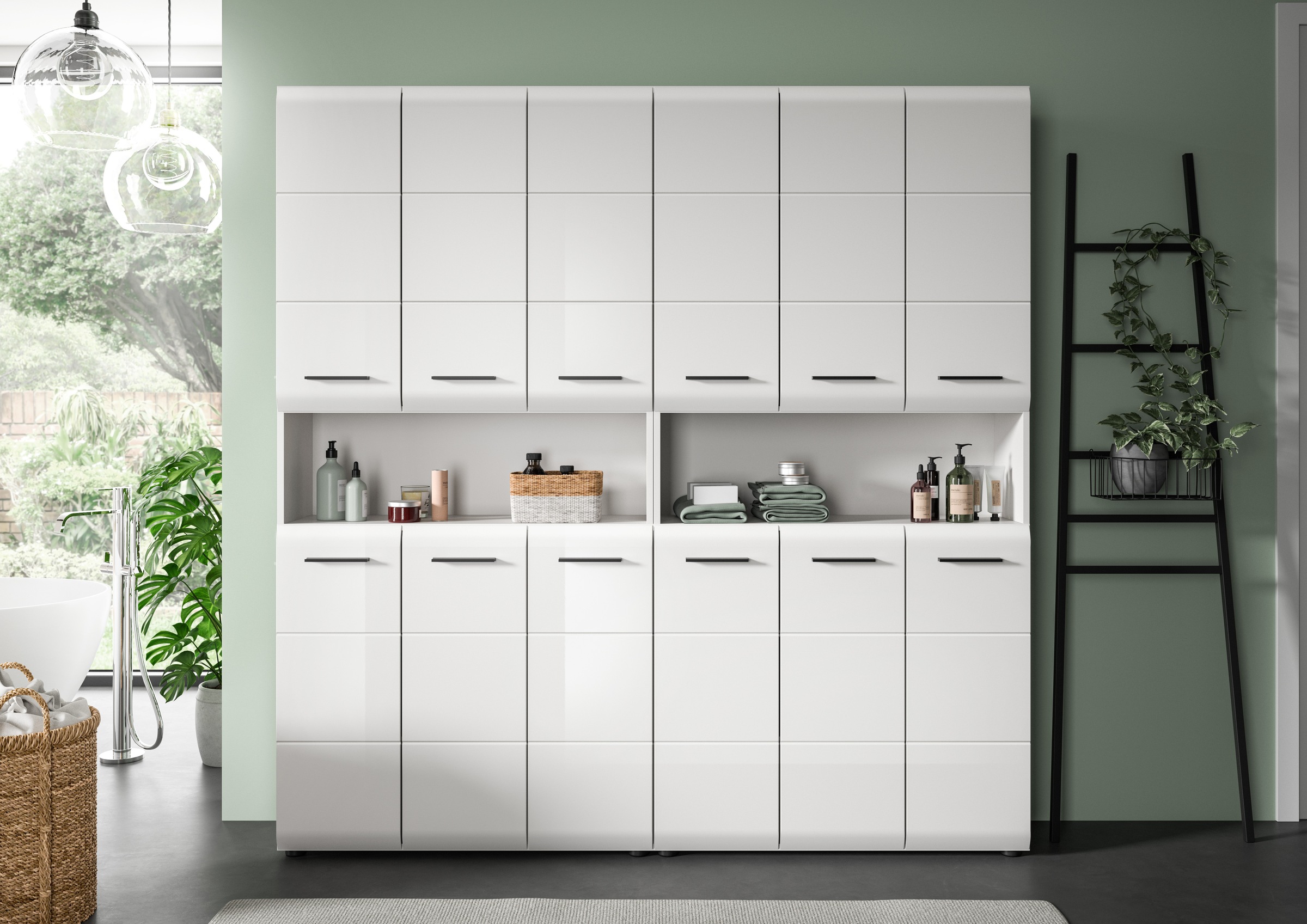 INOSIGN Badezimmer-Set Set, 2 Stk. tlg. Florenz, Badkombination 2-tlg. Weiß günstig online kaufen