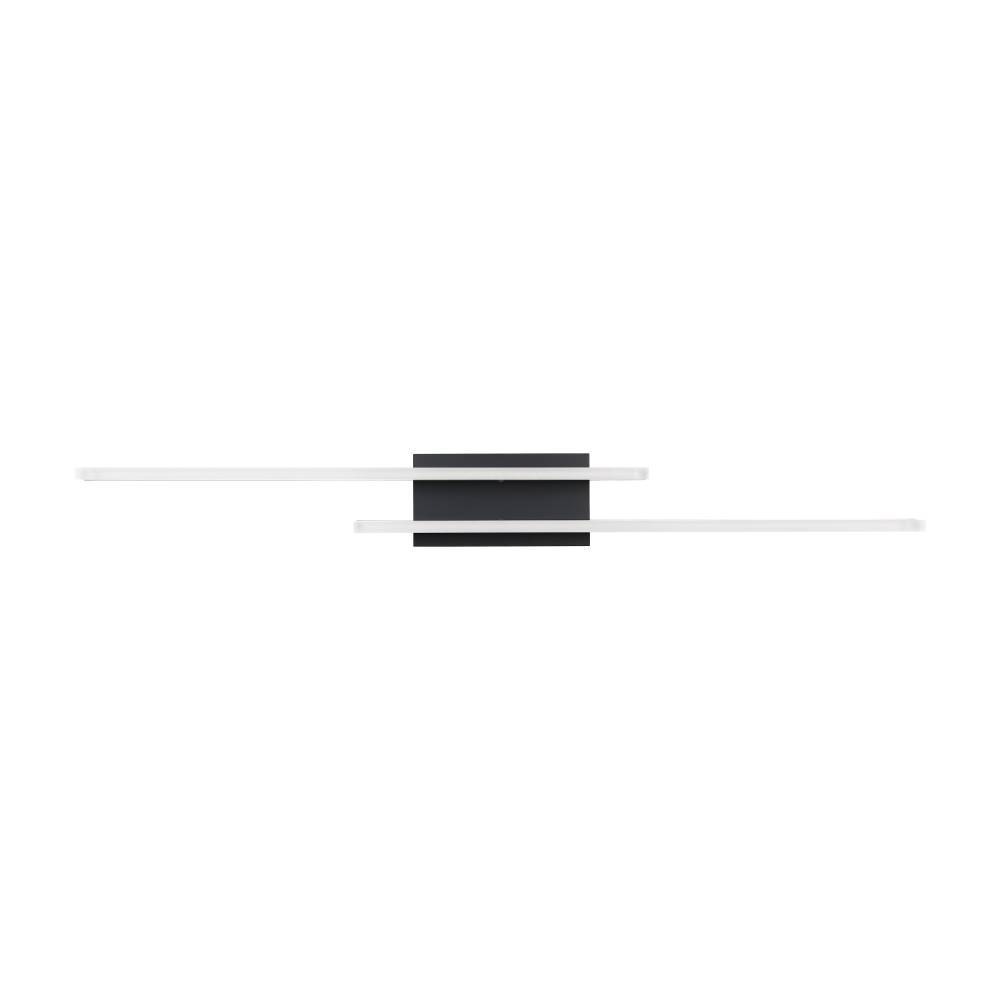EGLO Wandleuchte »PALMITAL Wandlampe, Alu, Stahl und Kunststoff, Spiegellampe, Bad Lampe« LED-Modul 1 Stk. Warmweiß Wand-/Deckenleuchte - L88 x B10 x H9 cm - schwarz - 2X11W inkl.
