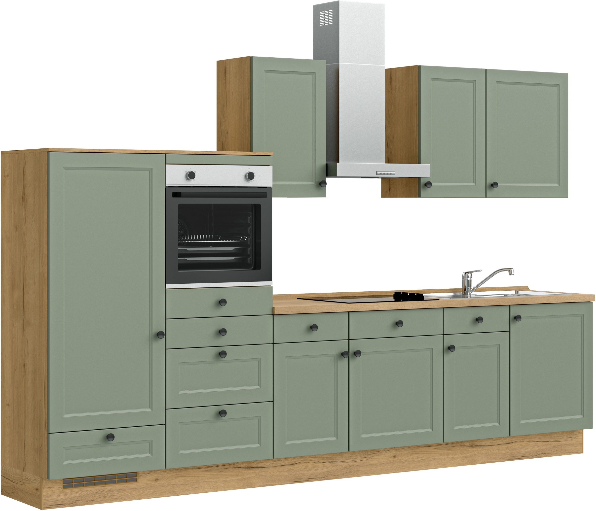 nobilia® Küchenzeile »"Cascada I"« vormontiert,  Ausrichtung wählbar, Breite 330 cm, wahlw. mit E-Geräten