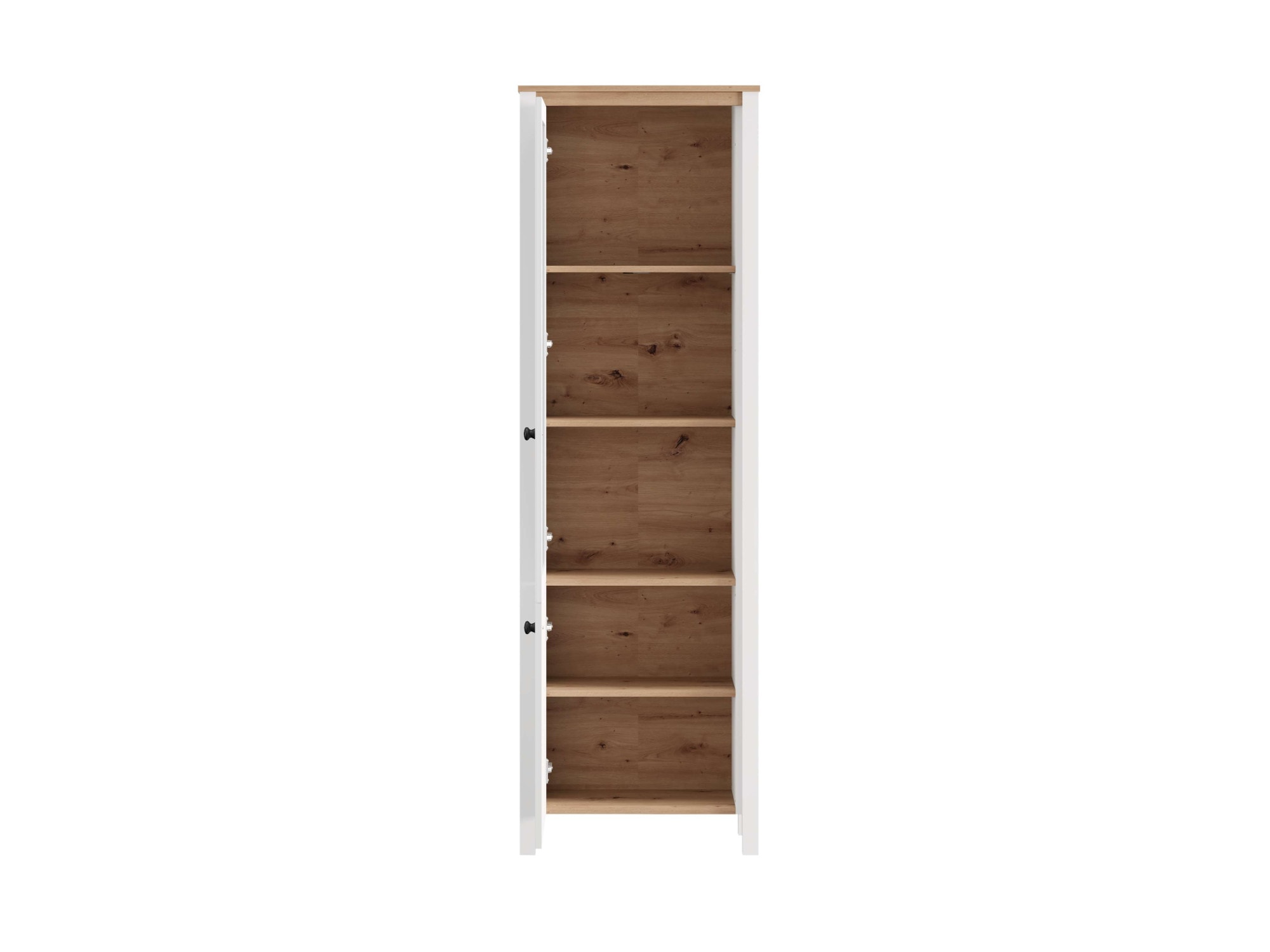 Home affaire Vitrine »BEDFORD Vitrinenschrank, Glasschrank, Standvitrine, Highboard« MDF-Profil 2D ummantelt, 2 Türen & 4 Einlegeböden mit Metallgriffen
