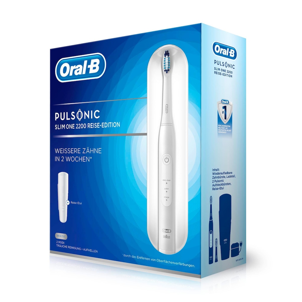 Oral B Schallzahnbürste »Pulsonic Slim One 2200«, 2 St. Aufsteckbürsten