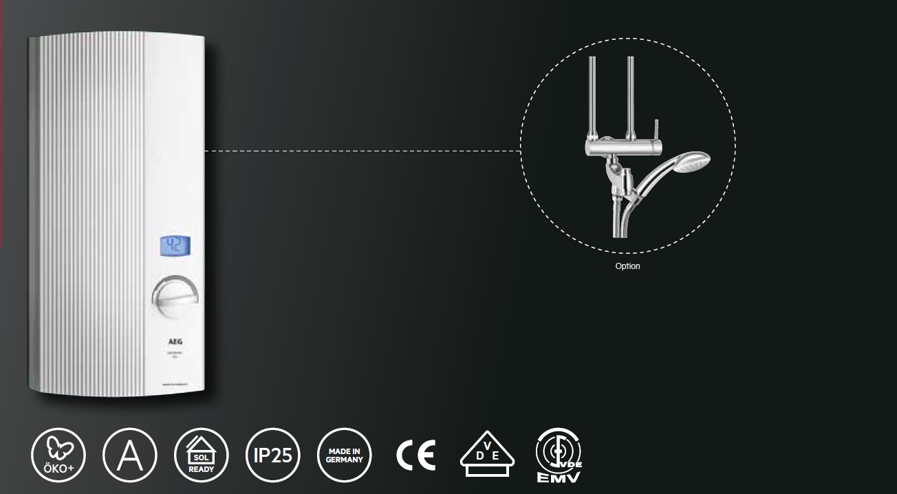 AEG Haustechnik Komfort-Durchlauferhitzer »DDLE LCD 18 kW, gradgenaue Temperaturwahl« konstante Warmwassertemperatur mit LC-Display