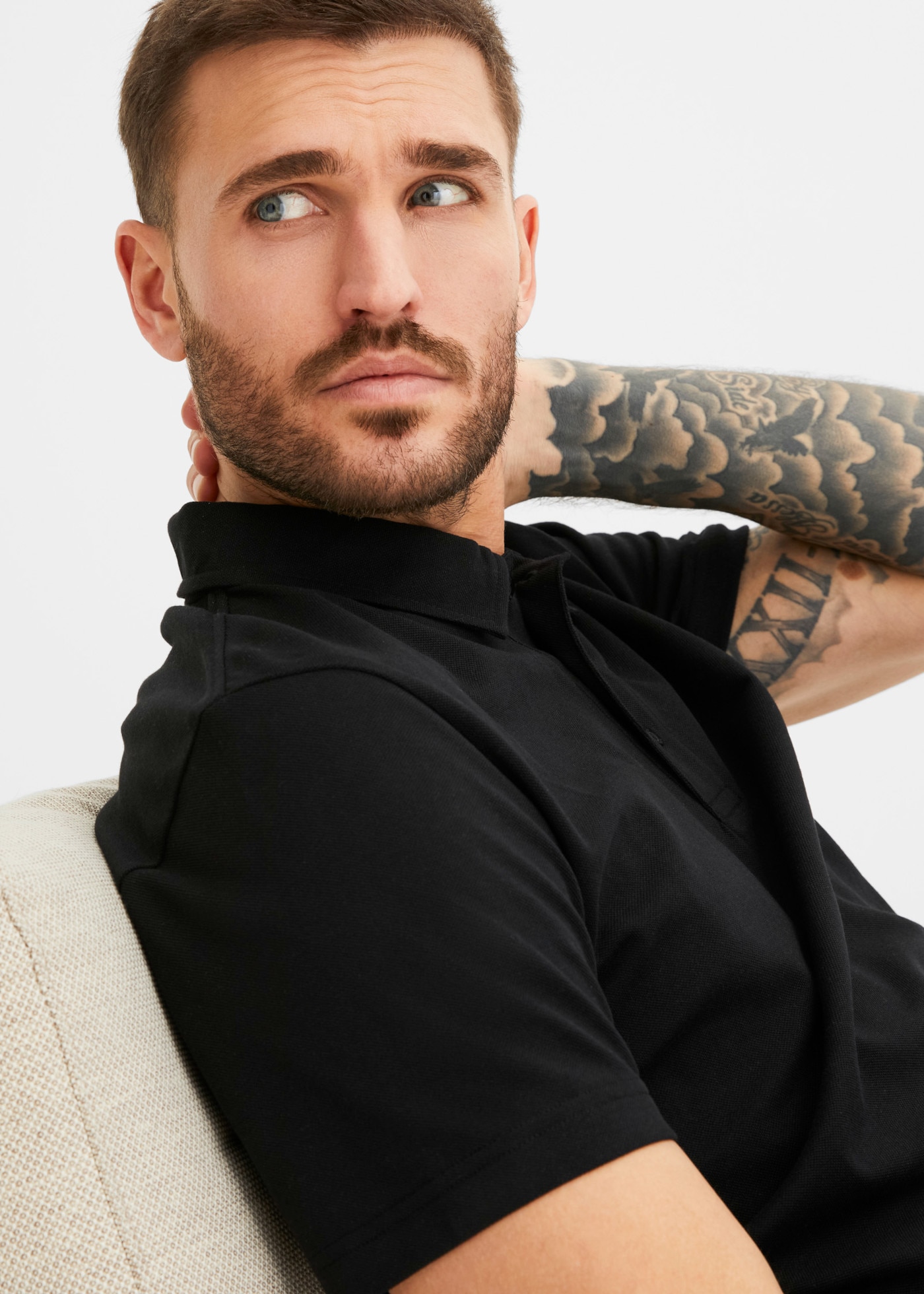 bonprix Poloshirt Basic-Form, Baumwollmischung, Kragen