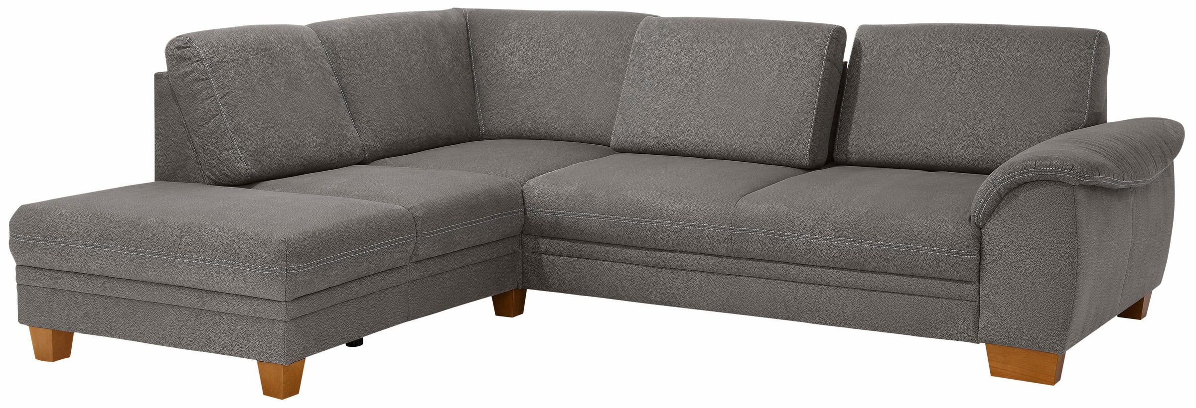 Home affaire Ecksofa »Husum L-Form«, mit Sitztiefenverstellung, Federkern-Polsterung und Kontrastnaht