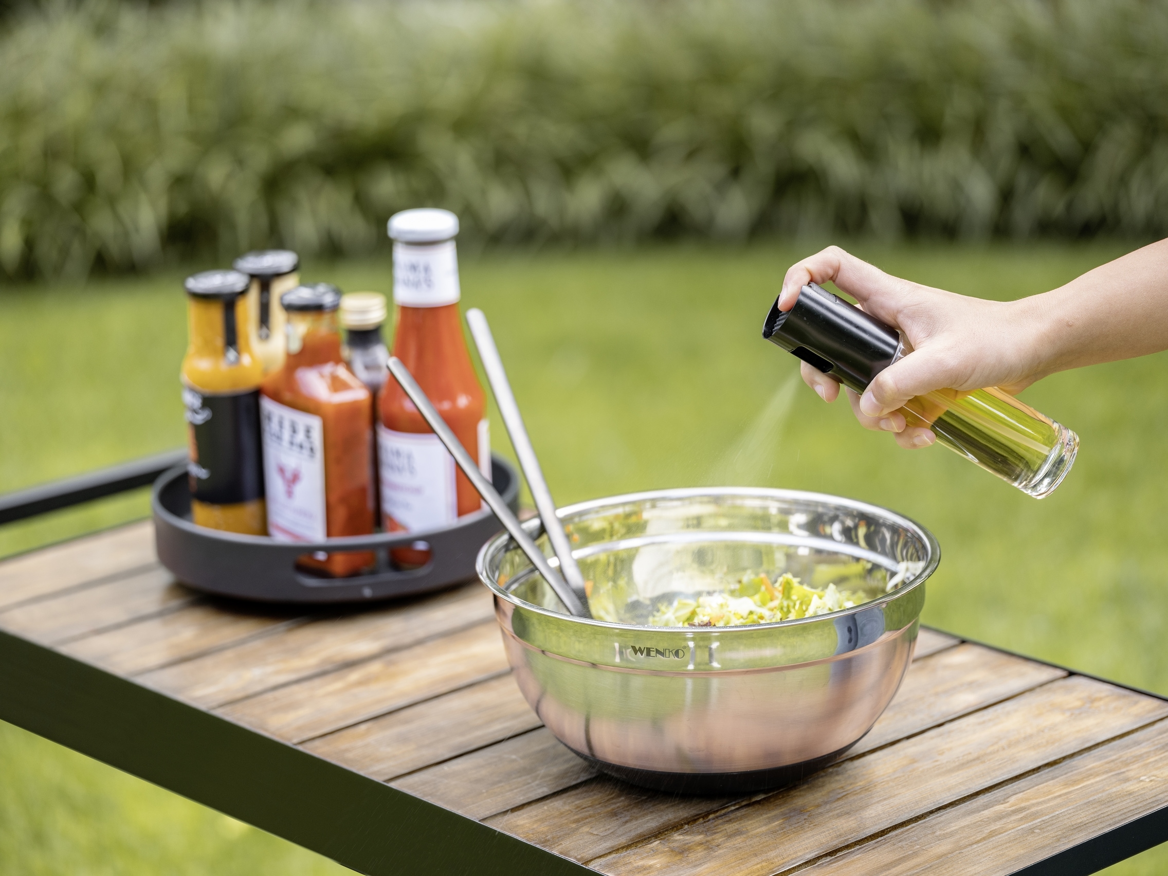 GEFU Ölspender »Öl & Essig-Sprüher NEVA, 2er Set« mit 2-in-1 Sprühkopf, für feinen Sprühnebel oder gleichmäßigen Strahl